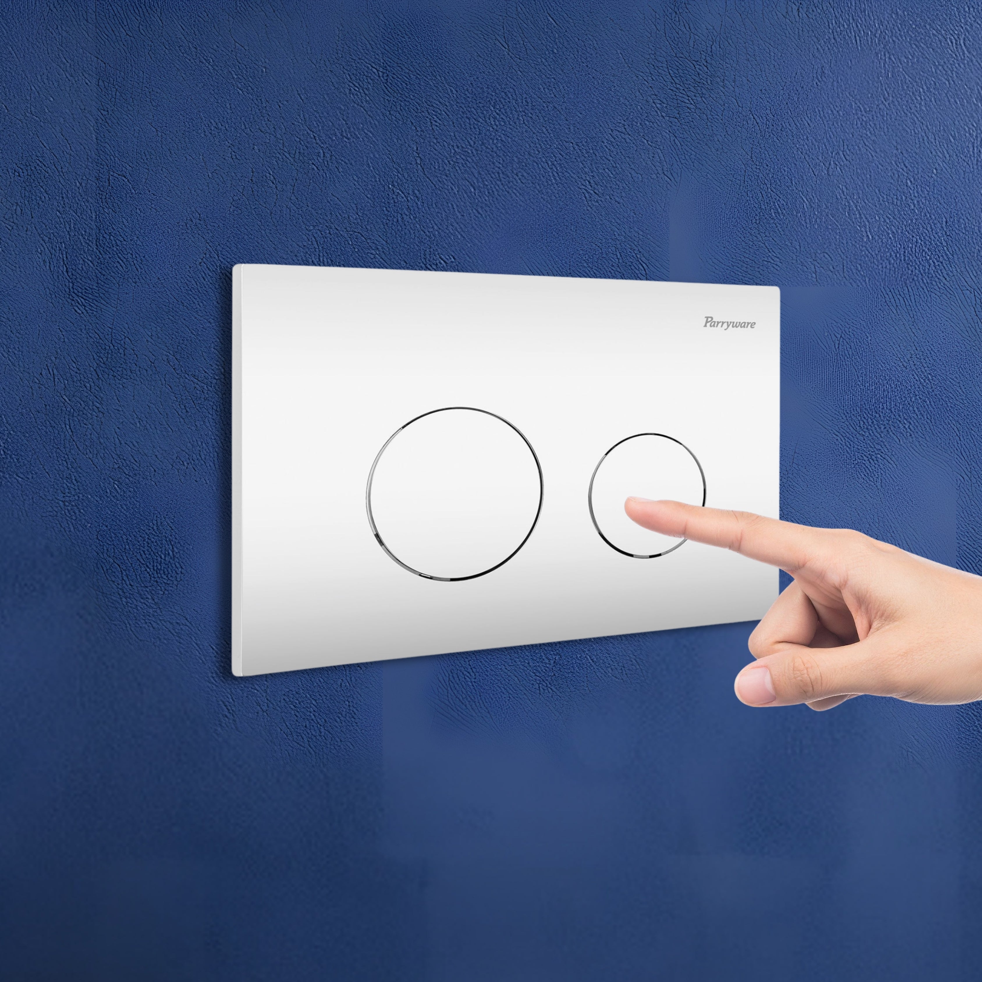 Parryware Linea Plus Round Push-Plate/Flush Plate for Toilet | Mechanical Dual-Flush Push Plate/Water Saving Technology | Compatible with Concealed Flush Tank (Chrome Finish) | E8220A1