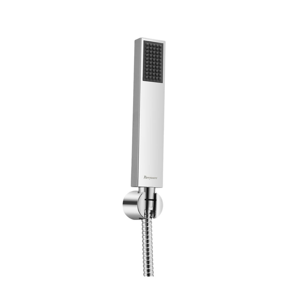 Parryware Sinatra Stick Hand Shower 30mm (with 1.5 mtr hose & hook) - Rain Flow | Square shaped | Massage spray for soothing effect | Chrome finish | T9946A1