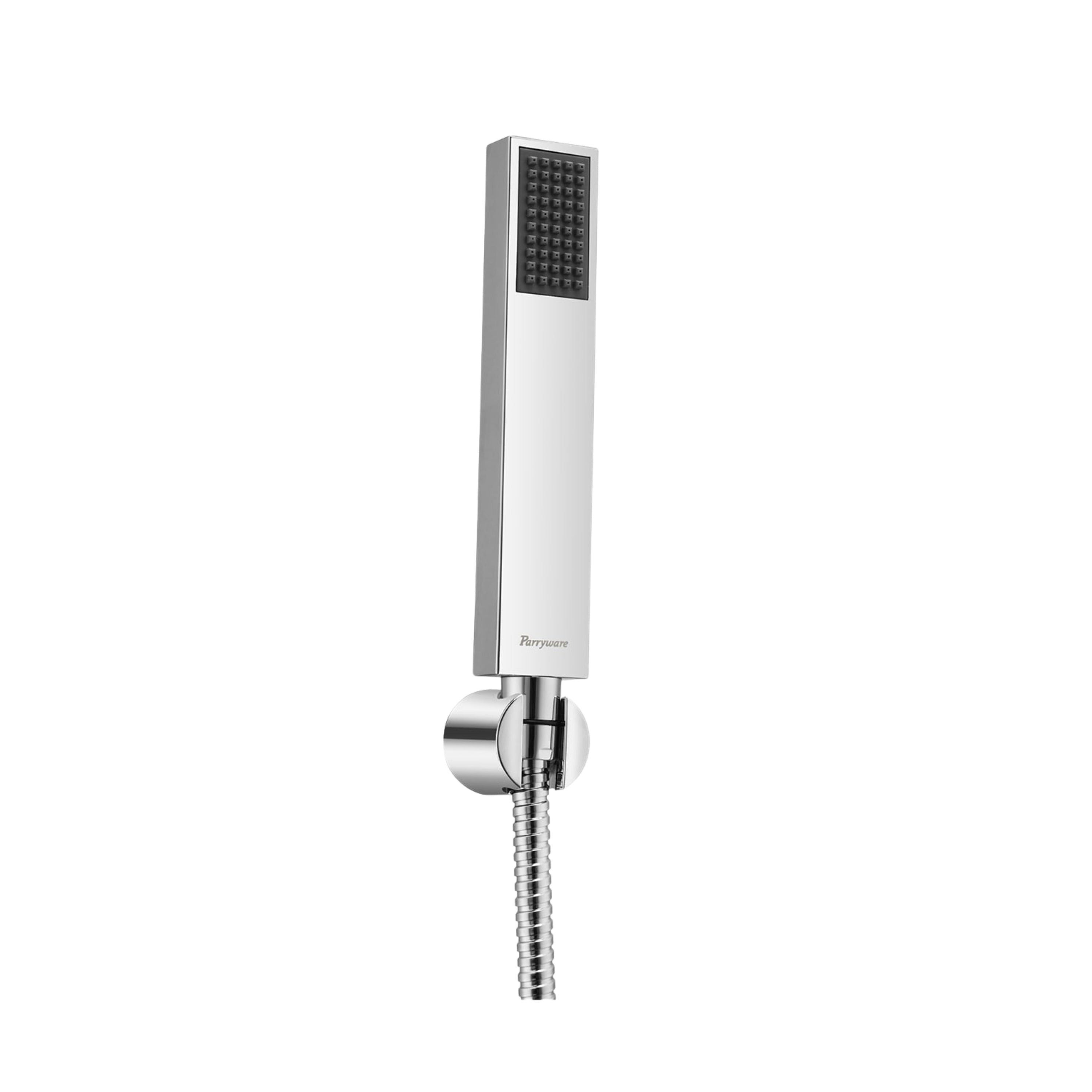 Parryware Sinatra Stick Hand Shower 30mm (with 1.5 mtr hose & hook) - Rain Flow | Square shaped | Massage spray for soothing effect | Chrome finish | T9946A1