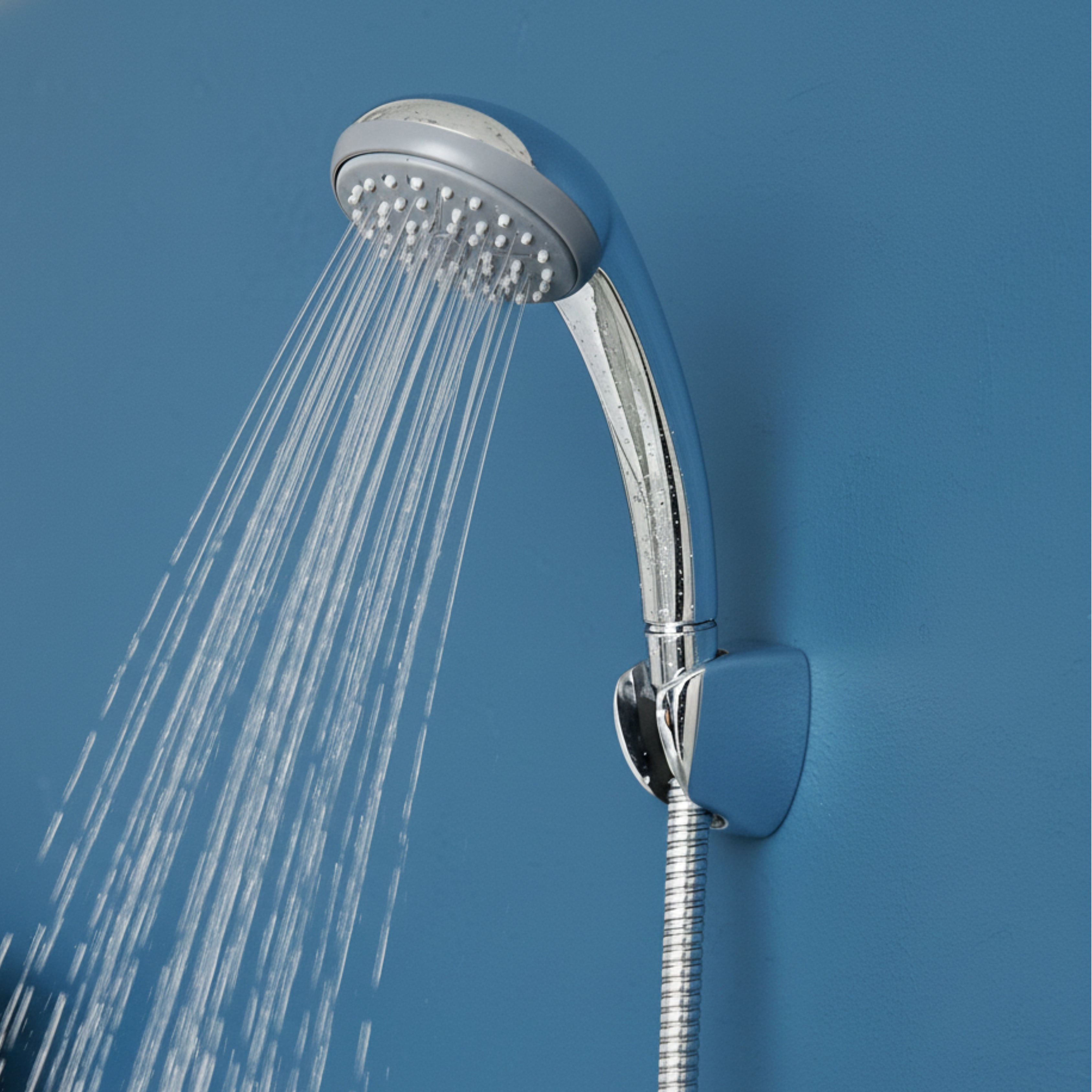 Parryware Brass Single Flow Hand Shower 80mm - Rain Flow | Handheld shower with Hose and Clutch | Chrome Finish | T9902A1