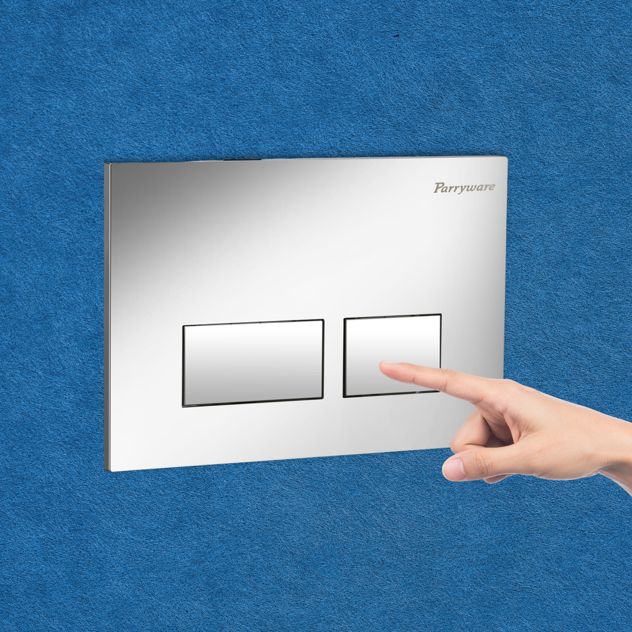 Parryware Linea Plus Square Push-Plate/Flush Plate for Toilet | Mechanical Dual-Flush Push Plate/Water Saving Technology | Compatible with Concealed Flush Tank (Chrome Finish) | E8221A1