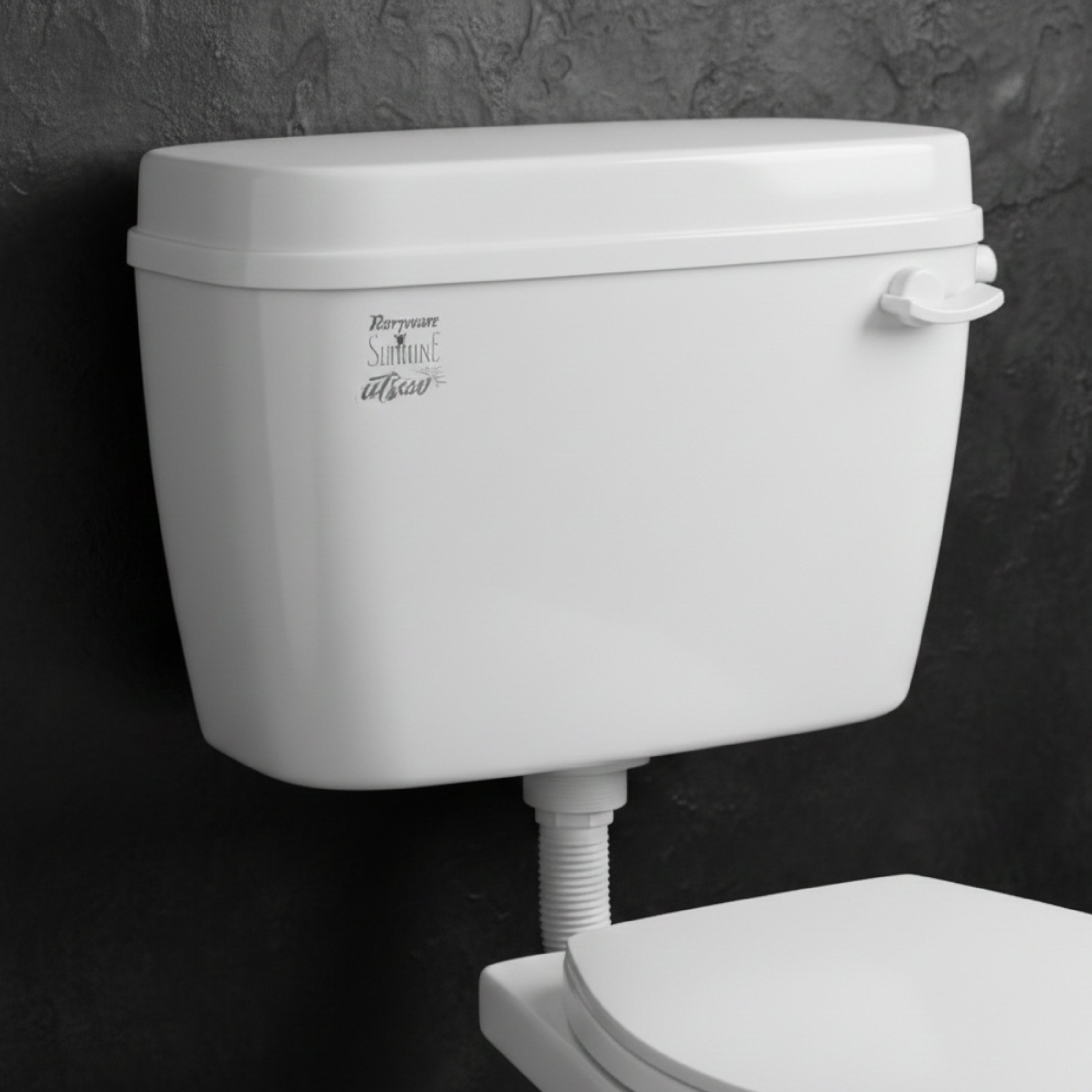 Parryware Slimline UTSAV Single Flush Polymer Cistern for Toilet | Polypropylene White Flush Tank | with Complete Flushing Set | E83751C