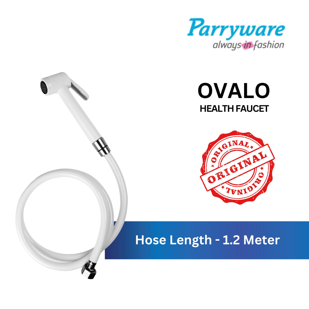 Parryware Ovalo Anti Microbial PVC Health Faucet| Ideal Toilet Jet Spray for High Water Pressure | Bathroom Jet Spray with Hose and Hook | for Bath Fixtures | E8372A1