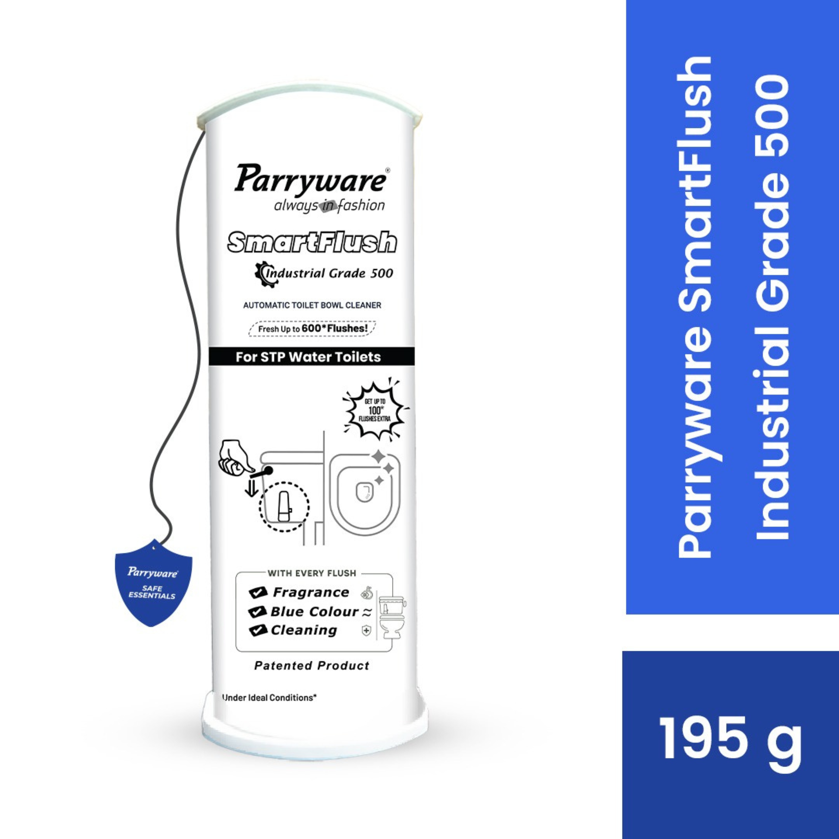 Parryware SmartFlush In-Cistern Automatic Toilet Bowl Cleaner - Industrial Disinfectant 500 I Lasts upto 600* Flushes | 99.9% Disinfection | Cleans after every flushes | FCSF0603