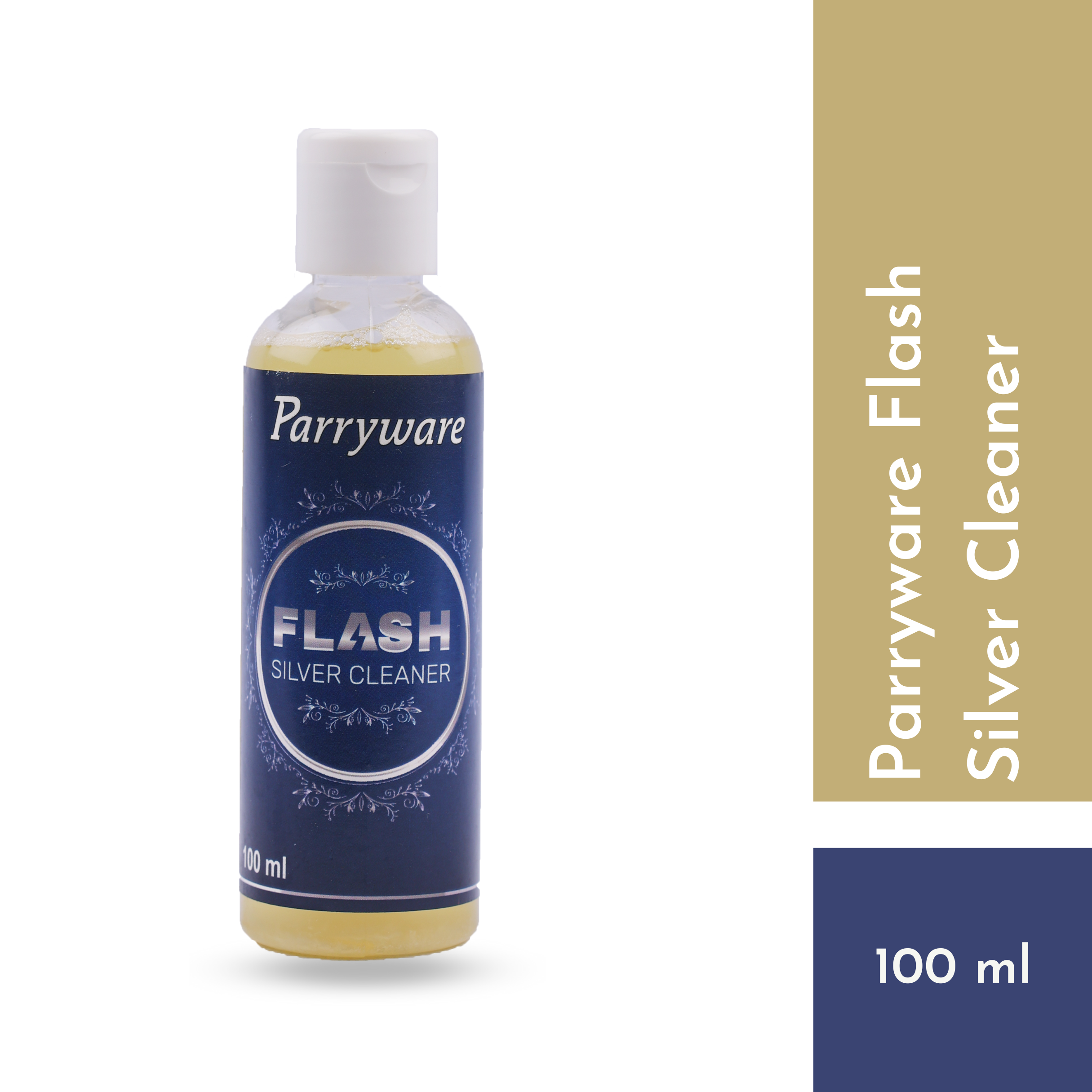 Parryware FLASH Silver Cleaning Liquid 100 ml | Removes tarnishes from Silver Jewellery, Ornaments & Pooja Items | FCSC0101