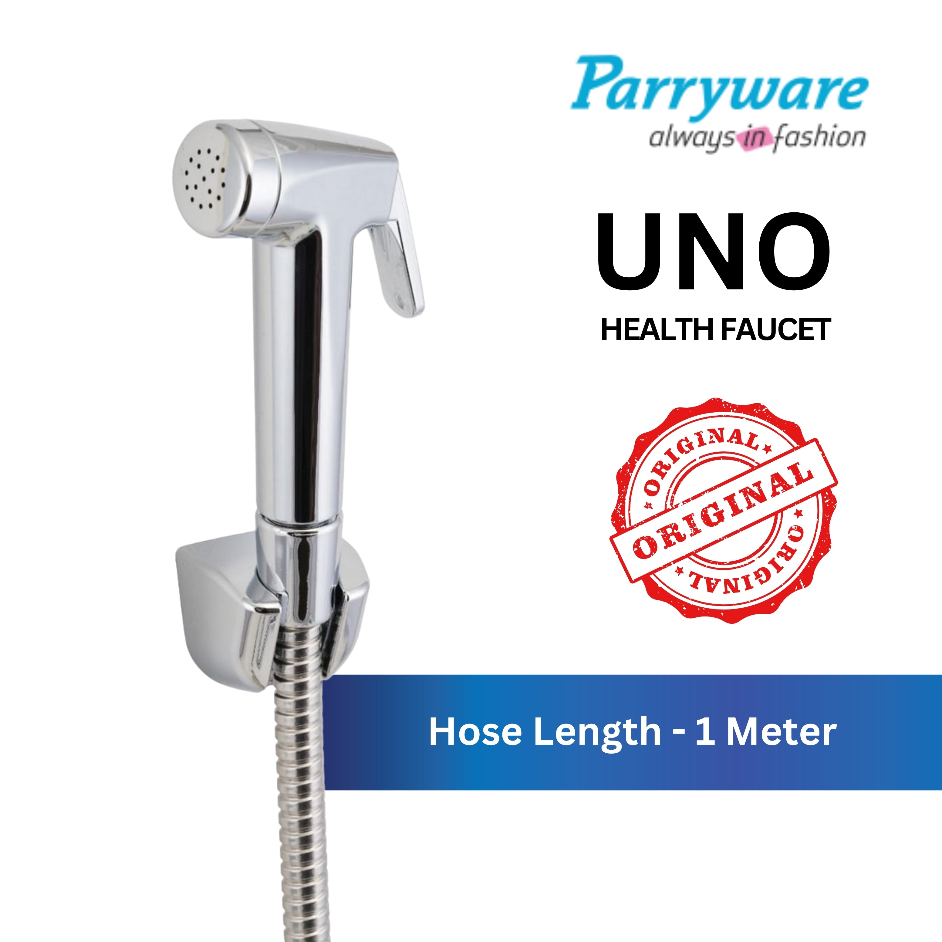 PARRYWARE UNO ABS Chrome Finish Health Faucet with Hose & Hook | Wall Mounted Bidet Spray | T9921A1