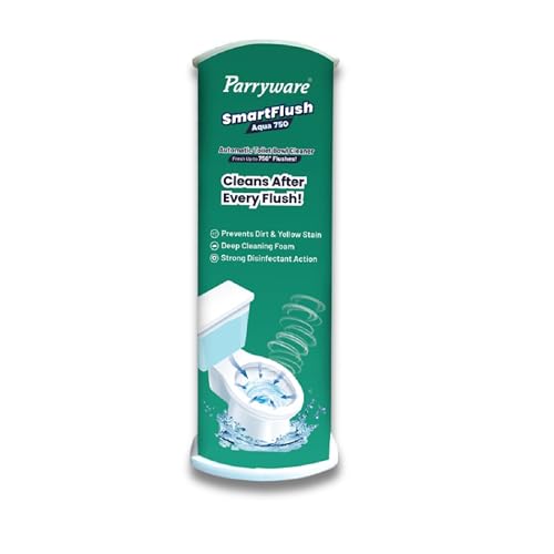 Parryware SmartFlush In-Cistern Automatic Toilet Bowl Cleaner - Aqua 750 180g (Fragrance Free) | Lasts upto 750* Flushes | 99.9% Disinfection | Cleans after every flushes- FCSF0103