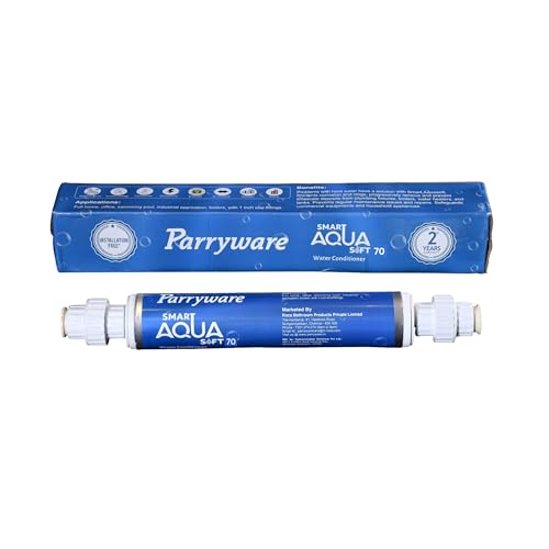 Parryware Aquasoft Water Softener 70 | Converts Hard Water into Soft Water | Prevents Scaling | Ideal for Office Buildings, Apartments & Villa | Water Conditioner for 1.5-inch Pipe | FCAS0170