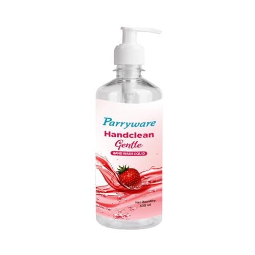 Parryware Handclean Gentle Handwash Liquid with strawberry extract 500 ml Pack with Pump Bottle | Safe on skin | Removes tough stains | FCHW0103