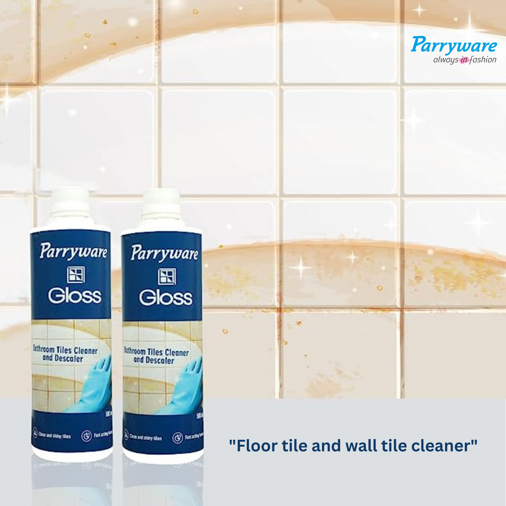 Parryware Gloss Bathroom Tiles Cleaner & Descaler | Removes Tough Limescales from Floor & Wall Tiles | Reduced Scrubbing Effort, Non-Toxic | Suitable for Bathroom 500 ml | FCTC0103