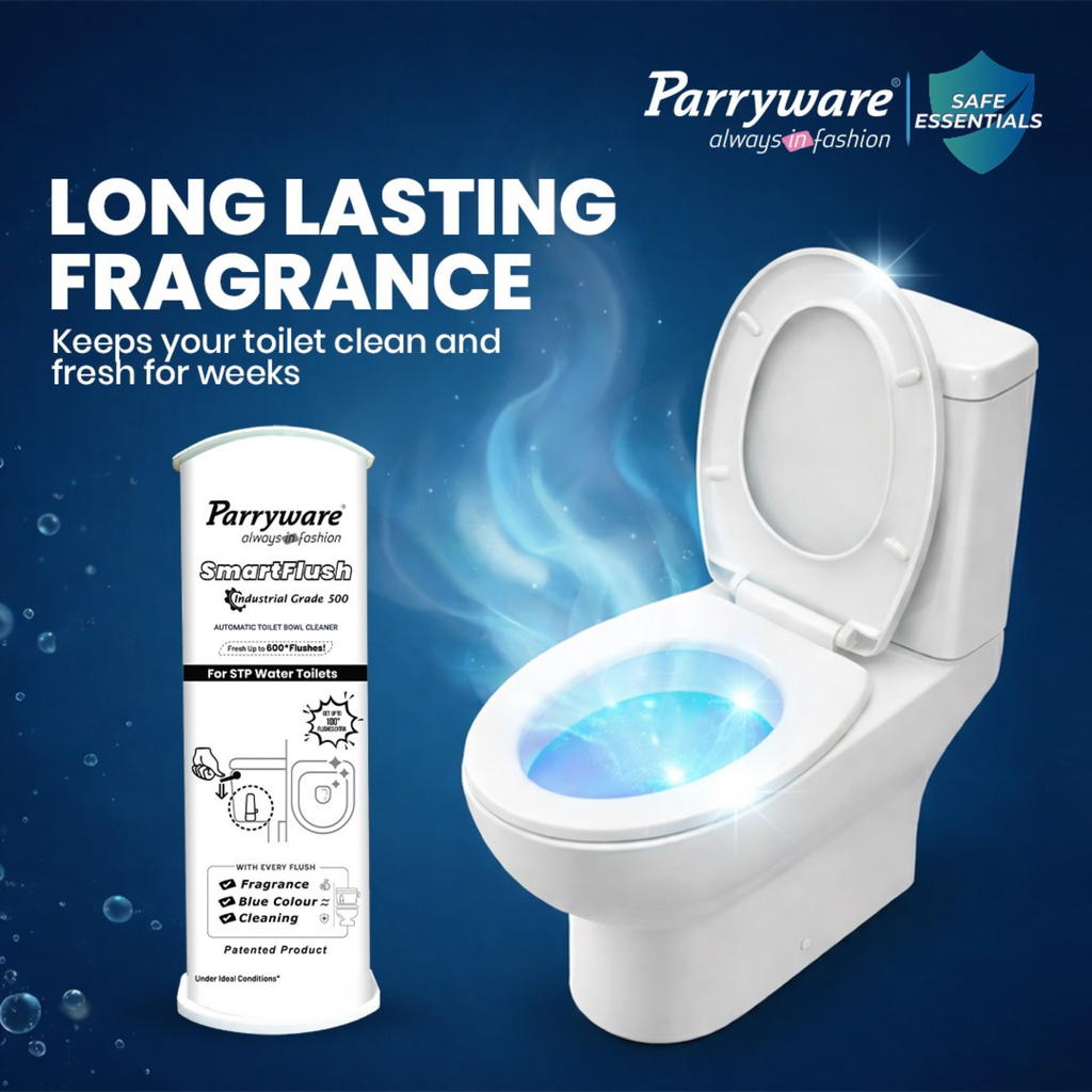 Parryware SmartFlush In-Cistern Automatic Toilet Bowl Cleaner - Industrial Disinfectant 500 I Lasts upto 600* Flushes | 99.9% Disinfection | Cleans after every flushes | FCSF0603