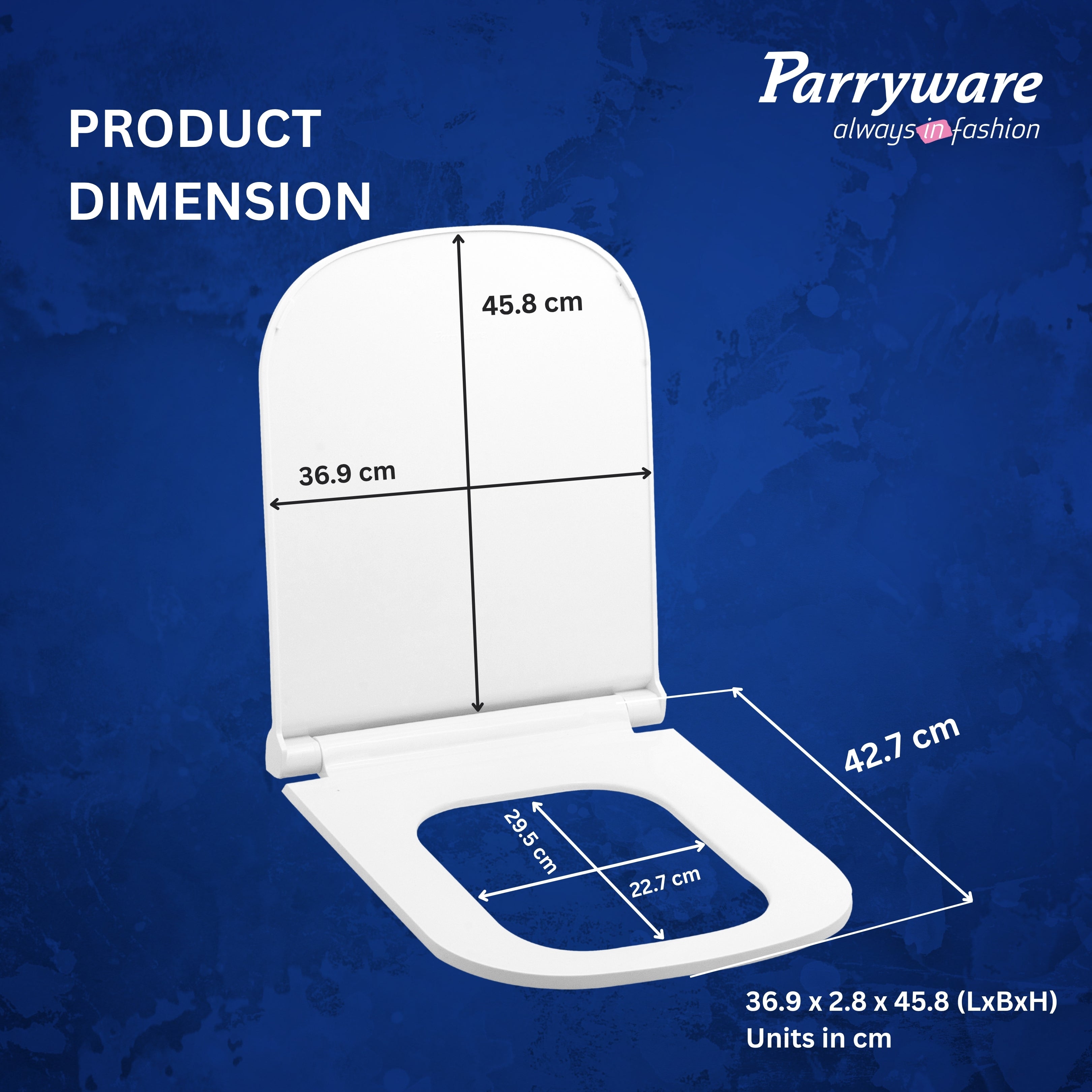 Parryware Polypropylene Verve Soft Close Toilet Seat Cover With Hinges (Standard Size, White) I Commode Seat Cover I Seat Closes Quietly Without Slamming Sound I For Bathroom Fixtures | E82941C