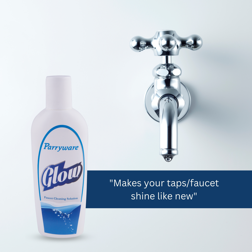 PARRYWARE GLOW Tap Cleaner & Limescale Remover 200 ml | Instantly Removes Limescale, Hard Water Stains & Soap Scum | Powerful Deep Cleaning for Sparkling Faucets - Fast Action, Streak-Free Shine | FCGL0102