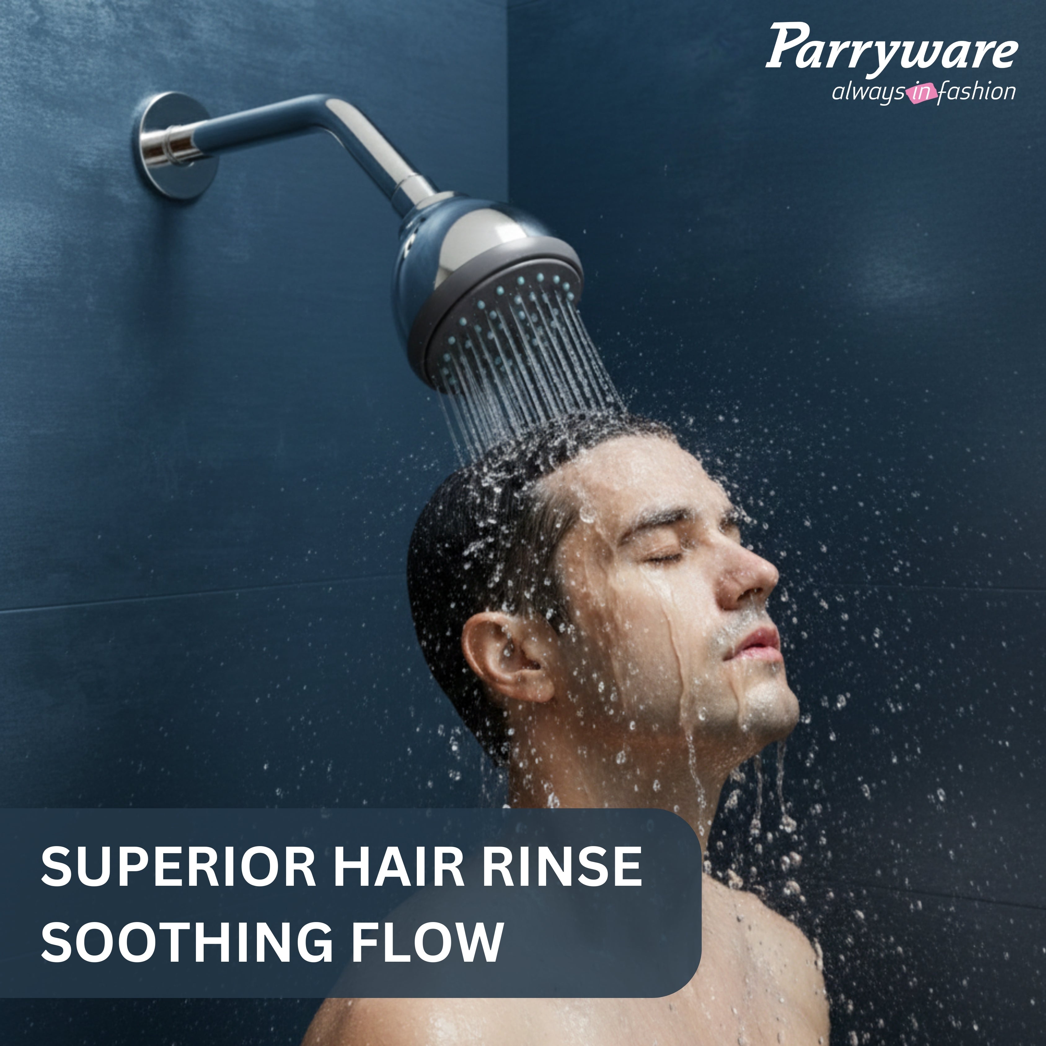 Parryware Alpha 80mm Rain Shower with shower arm for bathroom | For bathroom fixture | Wall mounted overhead shower with Chrome Finish | T9885A1