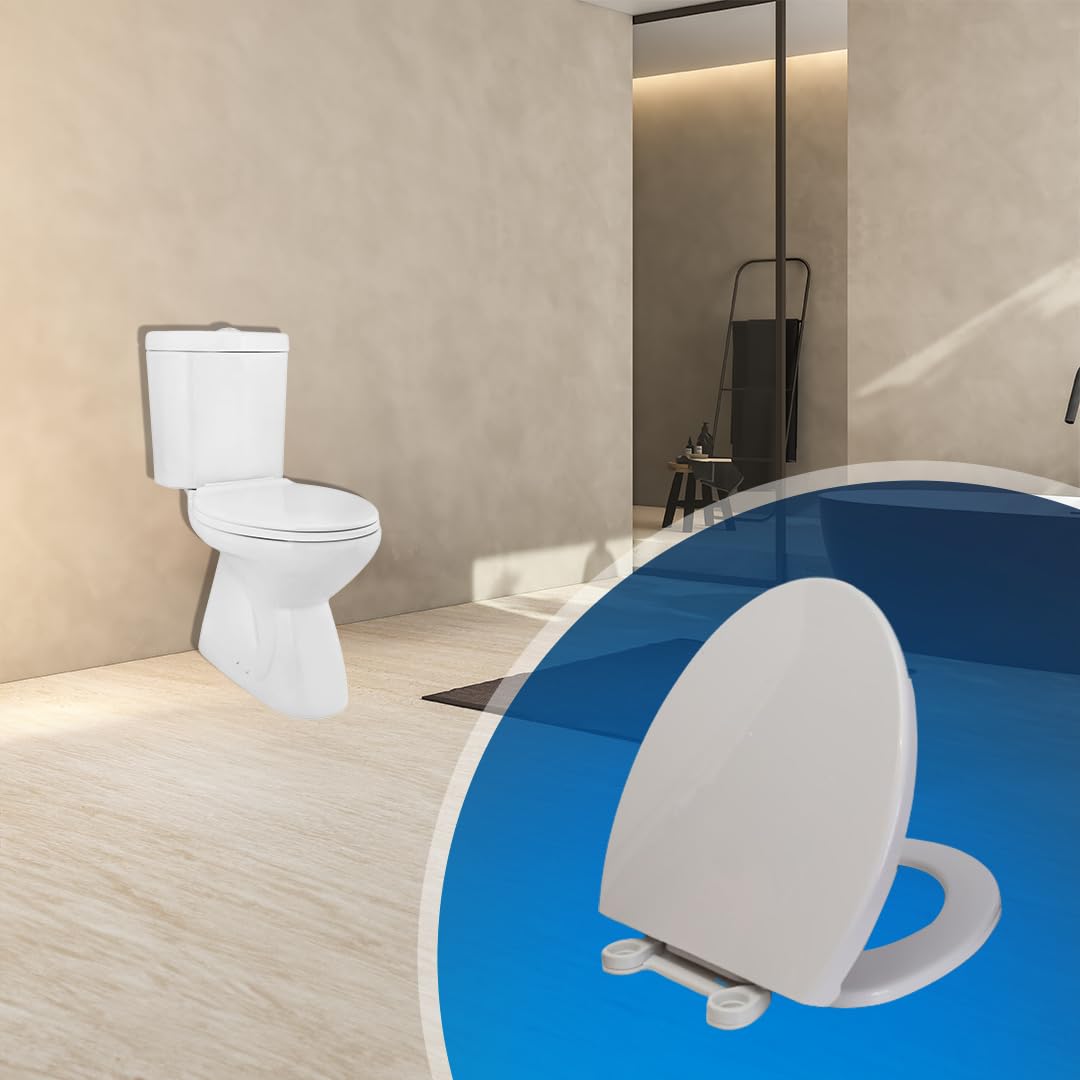 Parryware Solid N Soft Close Toilet Seat Cover with Hinges | Eco-friendly Material with Superior Finish | Round Shape & White in Colour | Western Commode | Bathroom Fixtures (E83561C)