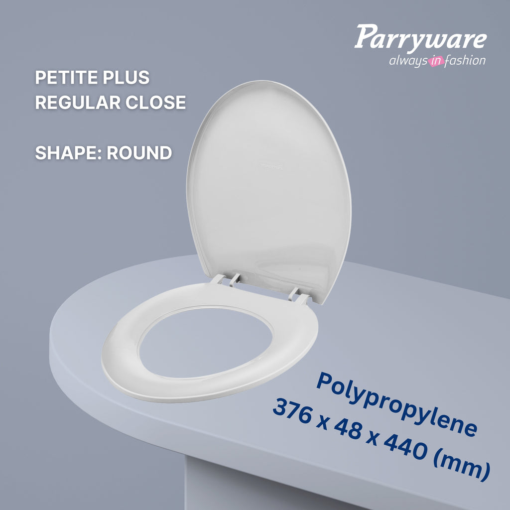 Parryware Petite Plus Toile Seat Cover regular close | White PP Seat Cover for Bathroom Fixtures | Toilet Spare | E83091C