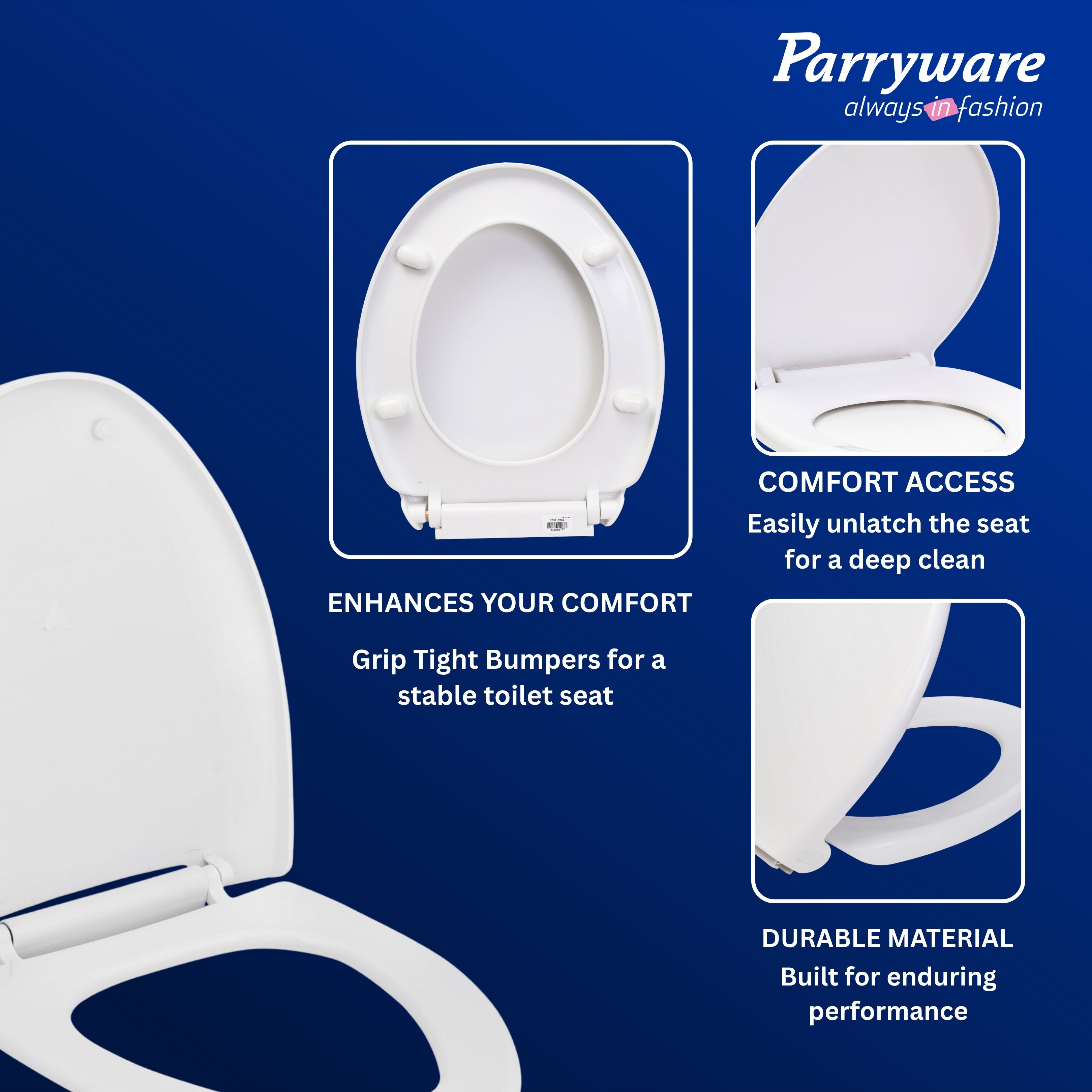 Parryware Cascade NXT Toilet Seat Cover Regular Closing | PP Toilet Seat Cover | For Bathroom Fixtures | E82991C