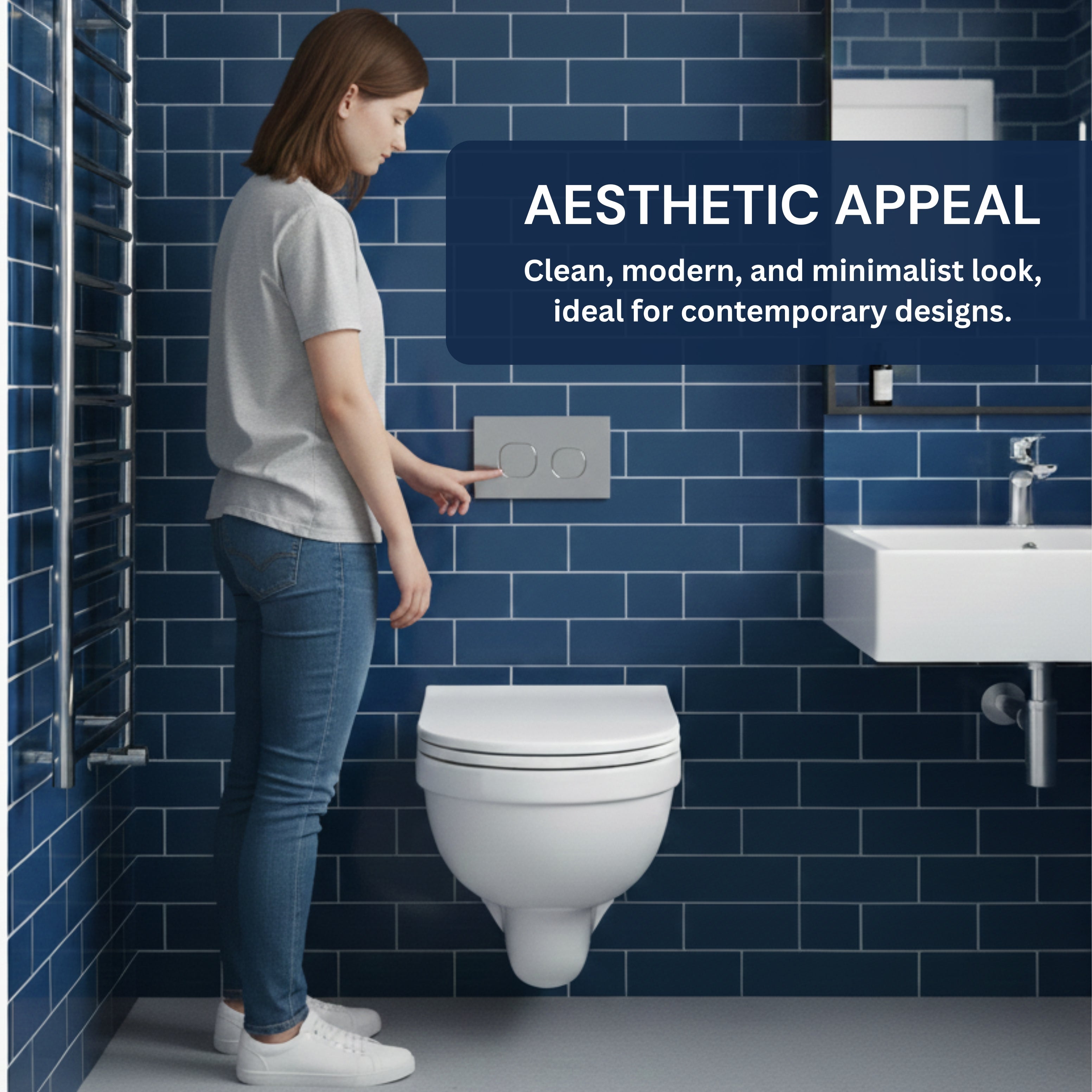 Parryware Linea Plus Concealed Flush Tank with Half Frame for Wall Hung Commodes | in-Wall Toilet Flush Tank for Modern Bathrooms| Space-Saving Concealed Tank | E812599