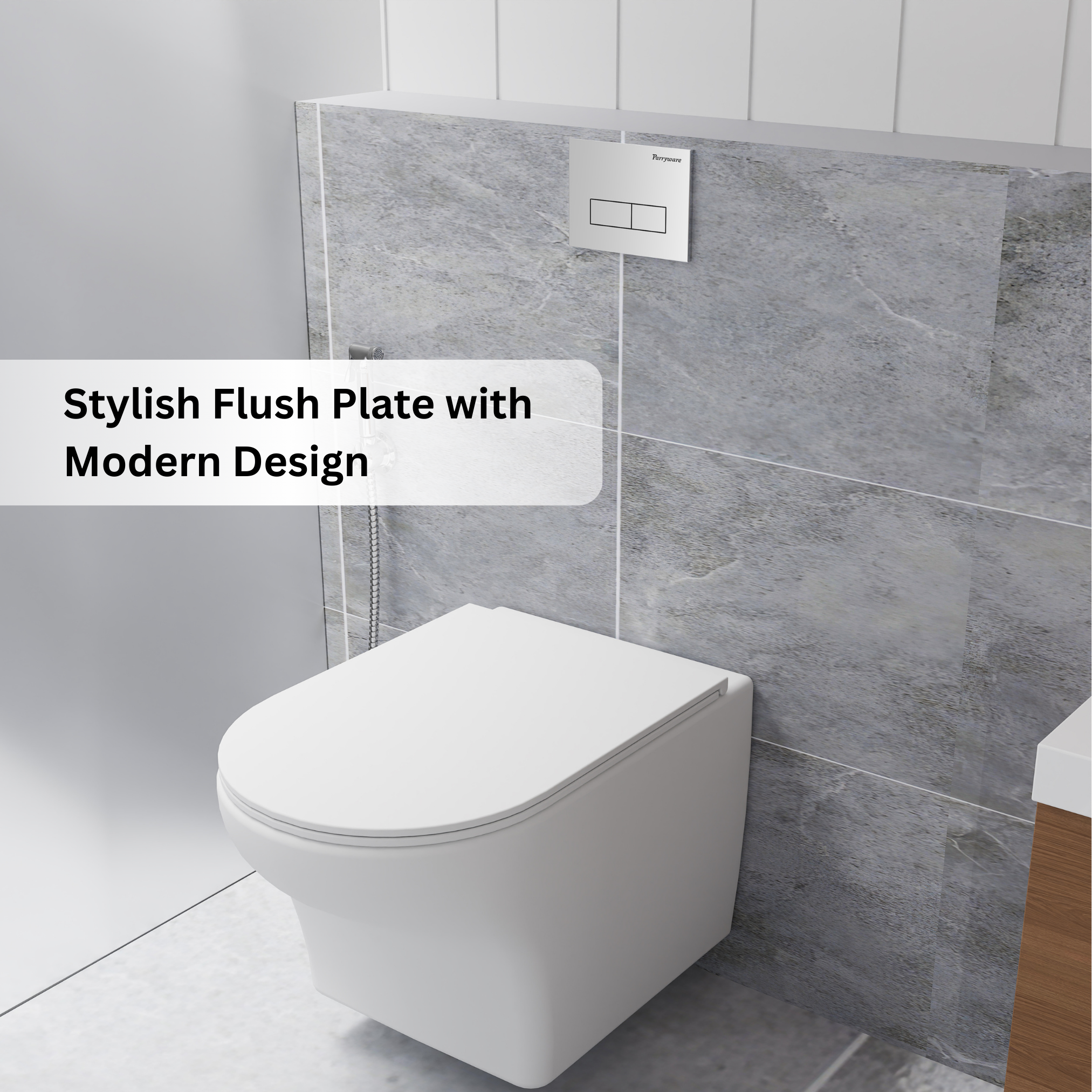 Parryware Linea Plus Square Push-Plate/Flush Plate for Toilet | Mechanical Dual-Flush Push Plate/Water Saving Technology | Compatible with Concealed Flush Tank (Chrome Finish) | E8221A1