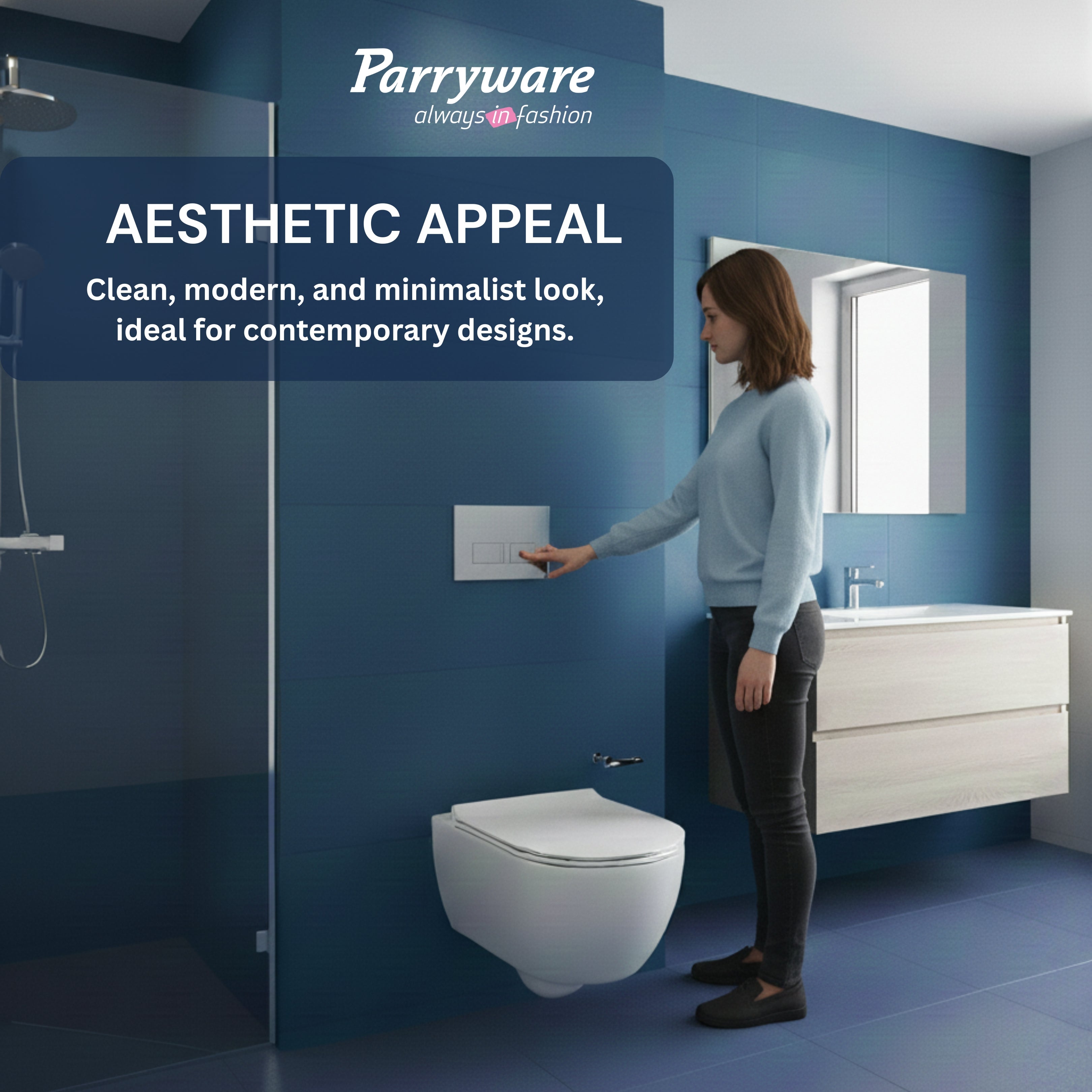 Parryware Linea Plus Concealed Flush Tank Without Frame for Wall Hung Commodes | In-Wall Toilet Flush Tank for Modern Bathrooms| Durable & Space-Saving Concealed Tank System | E812099