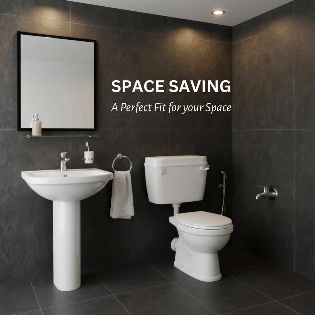 Parryware Slimline UTSAV Single Flush Polymer Cistern for Toilet | Polypropylene White Flush Tank | with Complete Flushing Set | E83751C