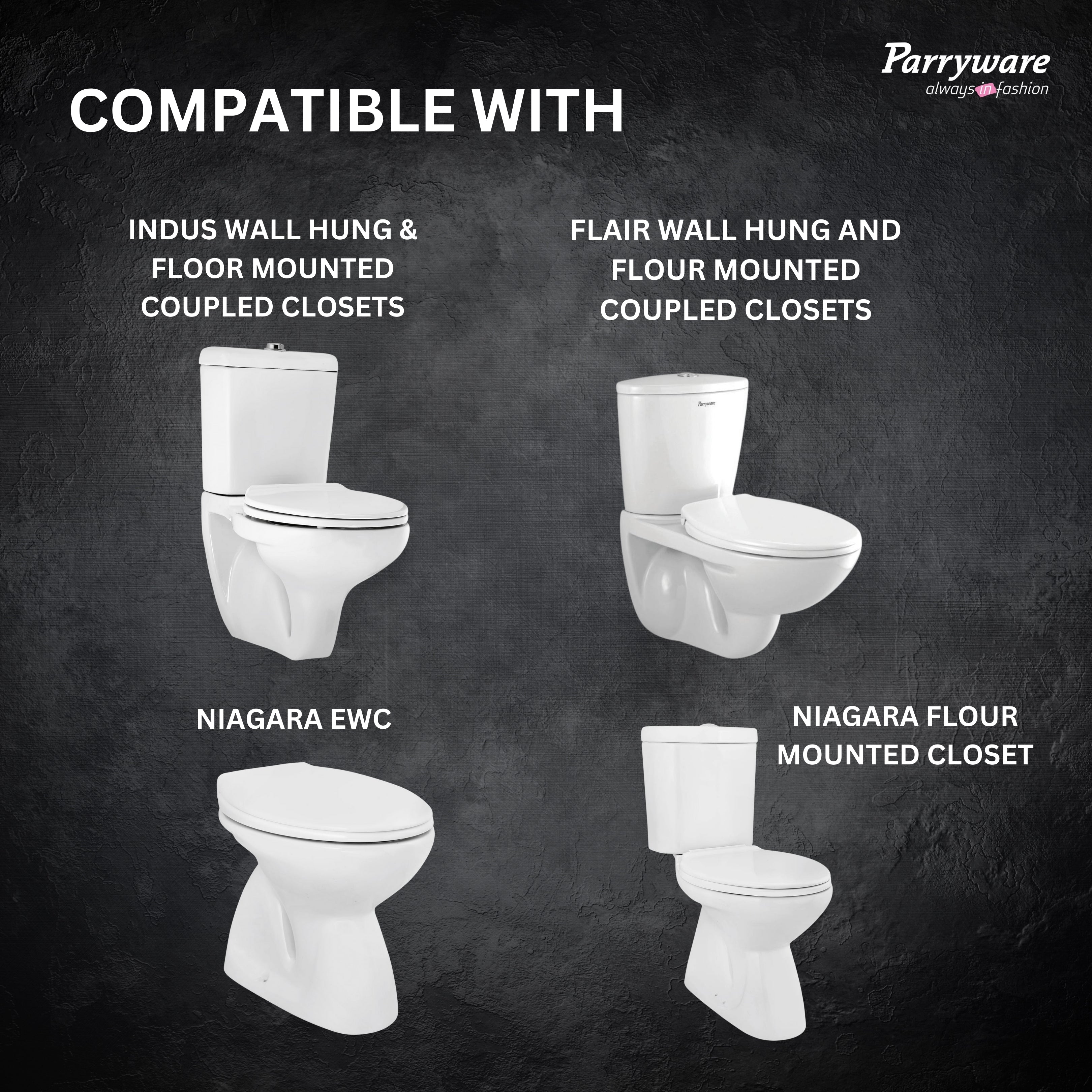 Parryware Petite Plus Toile Seat Cover regular close | White PP Seat Cover for Bathroom Fixtures | Toilet Spare | E83091C