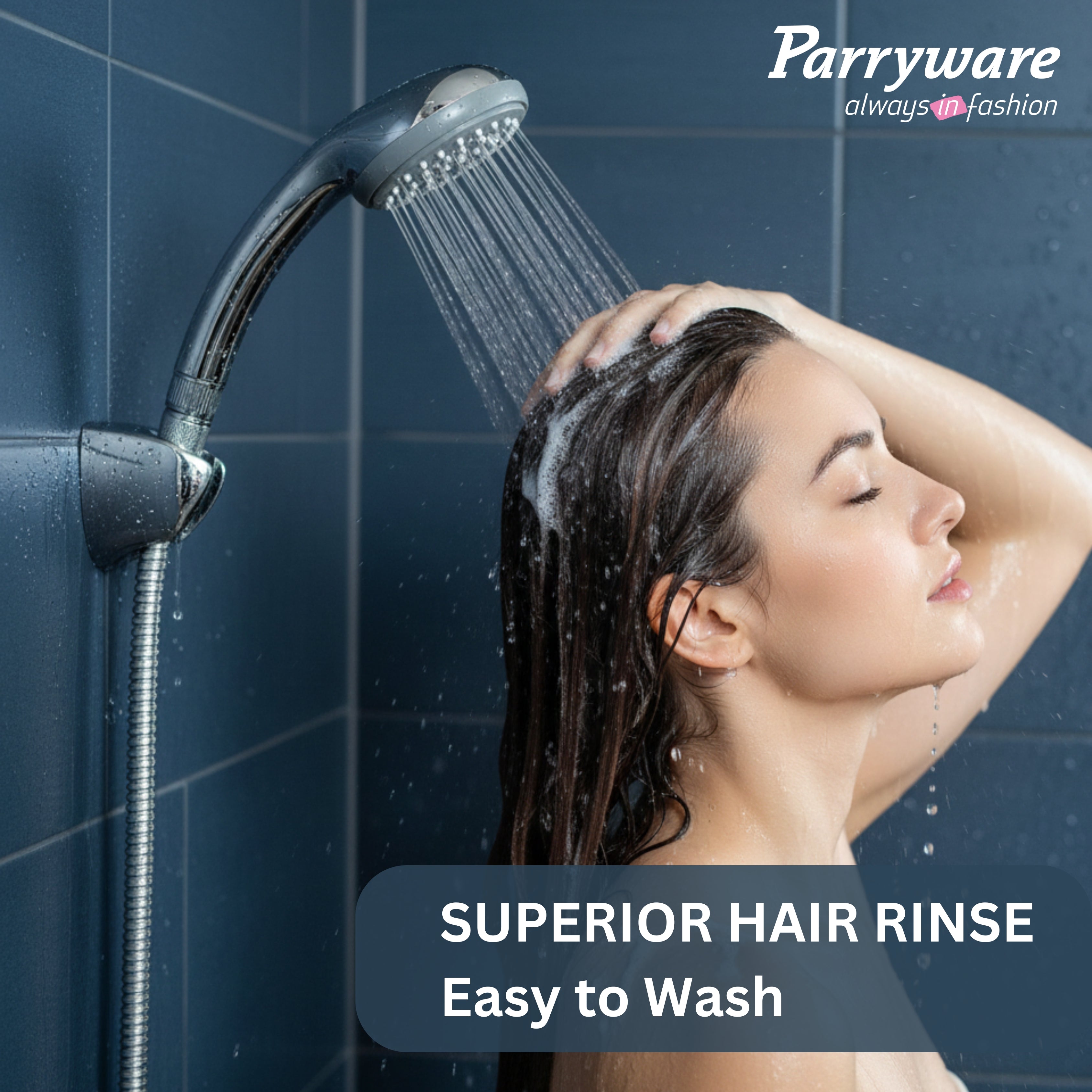 Parryware Brass Single Flow Hand Shower 80mm - Rain Flow | Handheld shower with Hose and Clutch | Chrome Finish | T9902A1