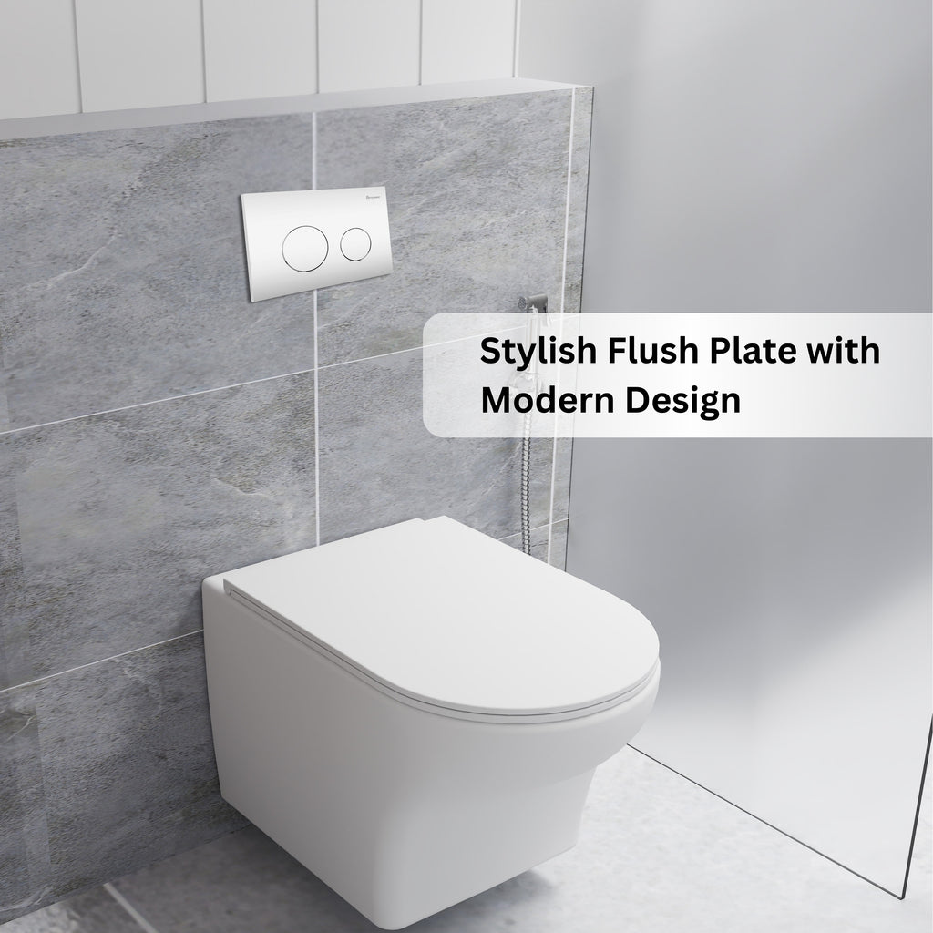 Parryware Linea Plus Round Push-Plate/Flush Plate for Toilet | Mechanical Dual-Flush Push Plate/Water Saving Technology | Compatible with Concealed Flush Tank (Chrome Finish) | E8220A1