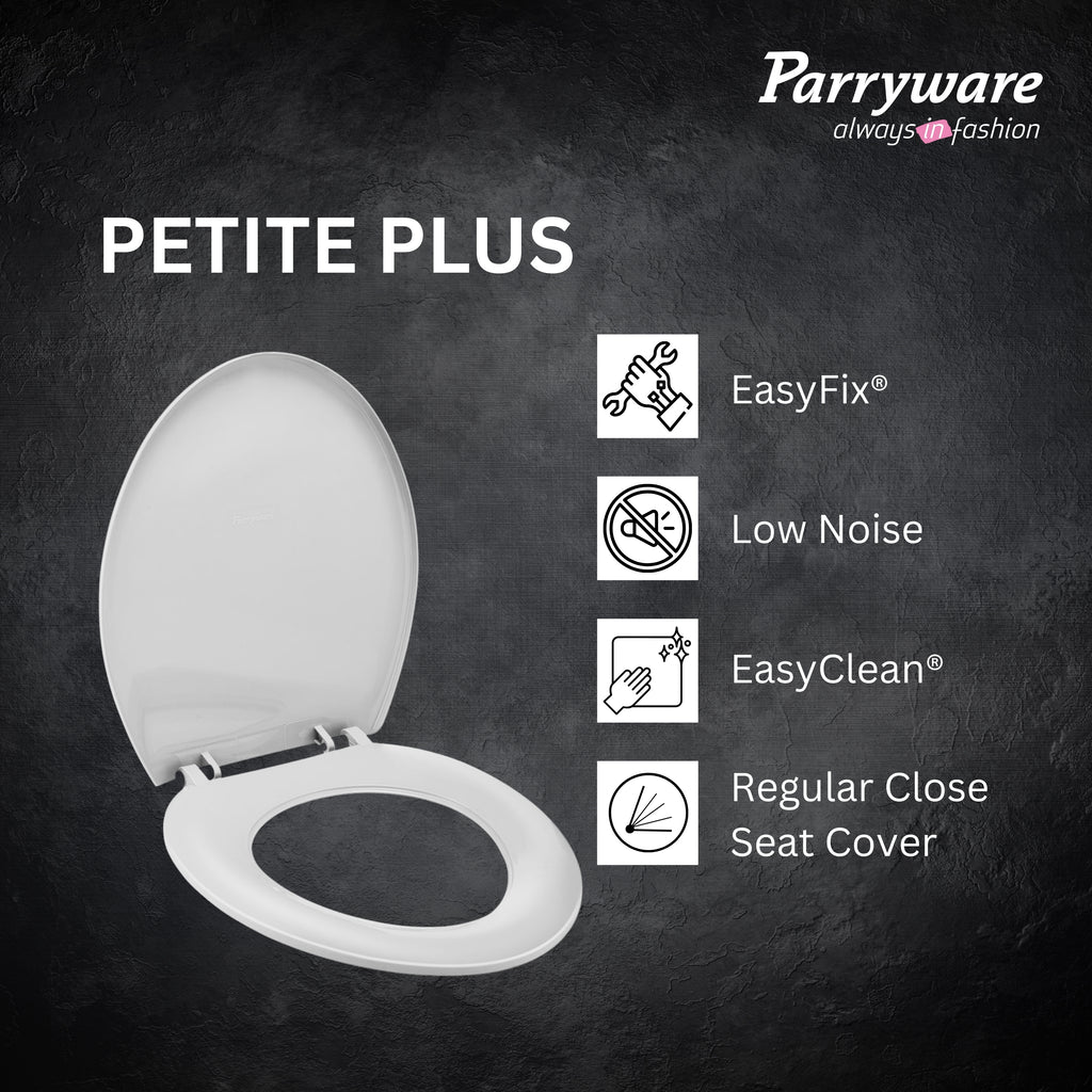 Parryware Petite Plus Toile Seat Cover regular close | White PP Seat Cover for Bathroom Fixtures | Toilet Spare | E83091C