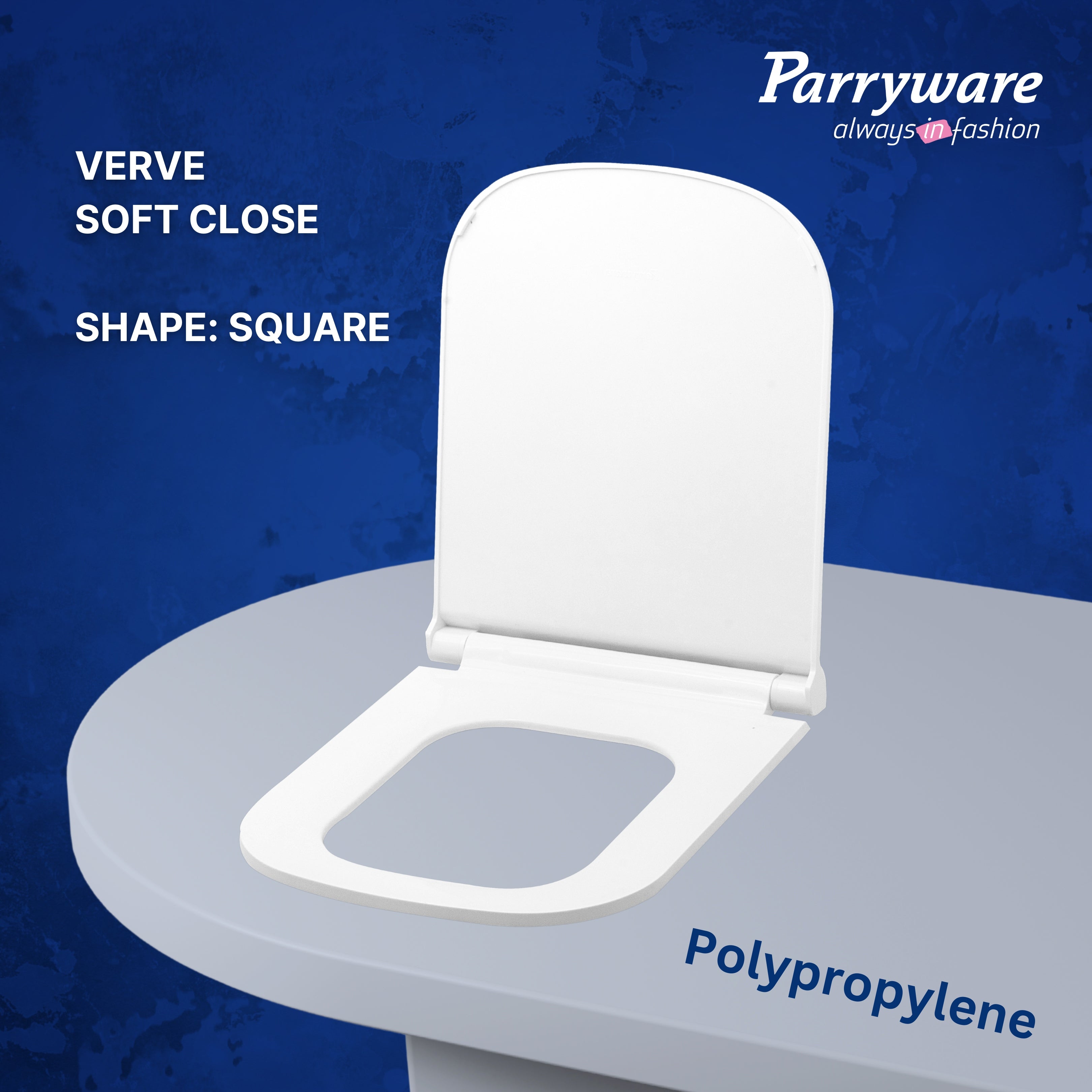Parryware Polypropylene Verve Soft Close Toilet Seat Cover With Hinges (Standard Size, White) I Commode Seat Cover I Seat Closes Quietly Without Slamming Sound I For Bathroom Fixtures | E82941C