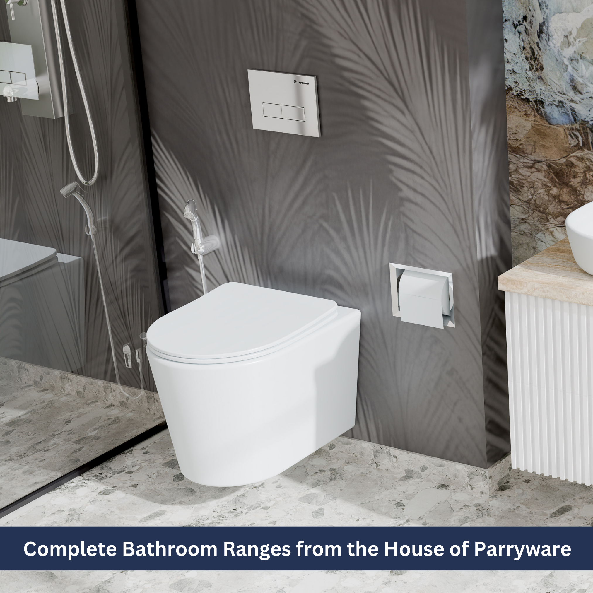 Parryware Linea Plus Square Push-Plate/Flush Plate for Toilet | Mechanical Dual-Flush Push Plate/Water Saving Technology | Compatible with Concealed Flush Tank (Chrome Finish) | E8221A1