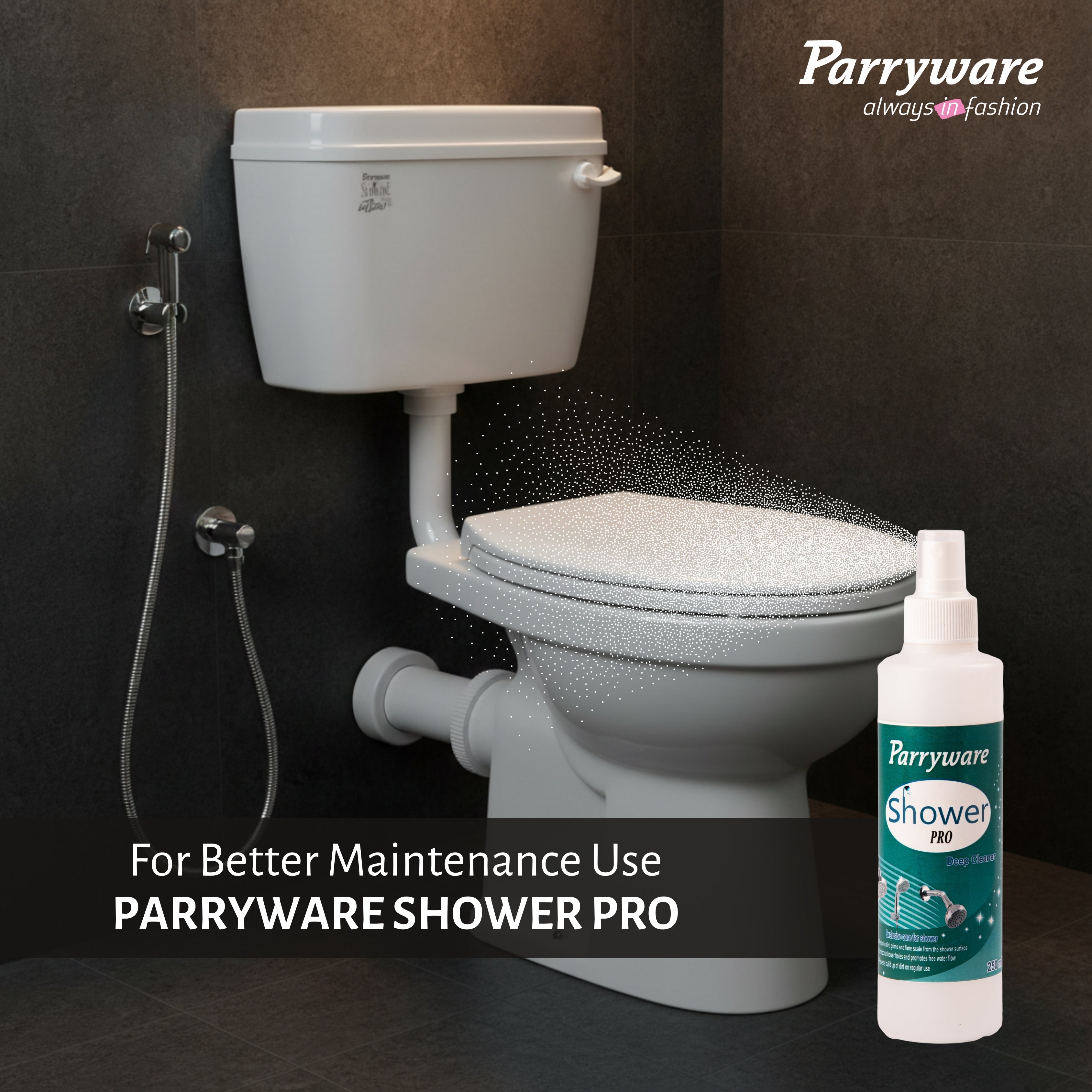 Parryware Slimline UTSAV Single Flush Polymer Cistern for Toilet | Polypropylene White Flush Tank | with Complete Flushing Set | E83751C