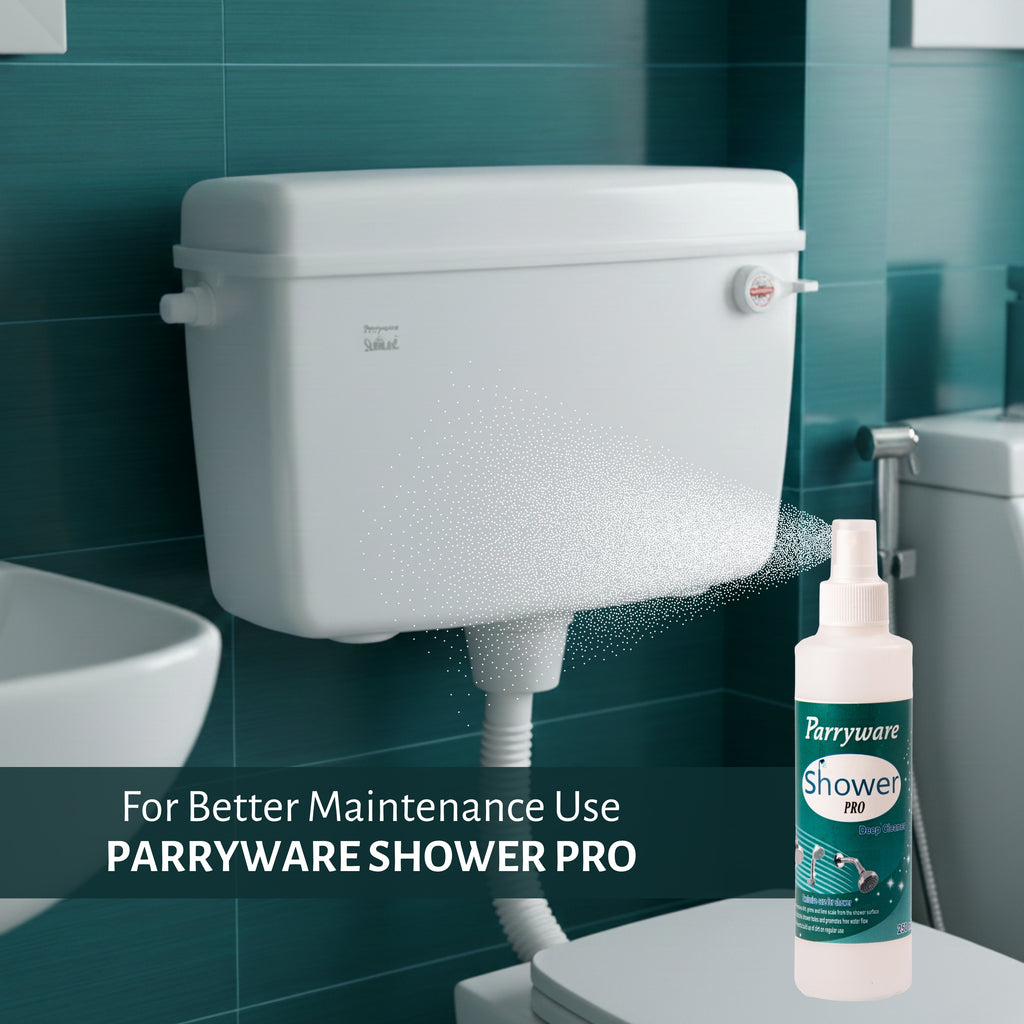 Parryware Slimline Single Flush Polymer Cistern for Toilet | Polypropylene White Flush Tank | With complete flushing set | E80901C