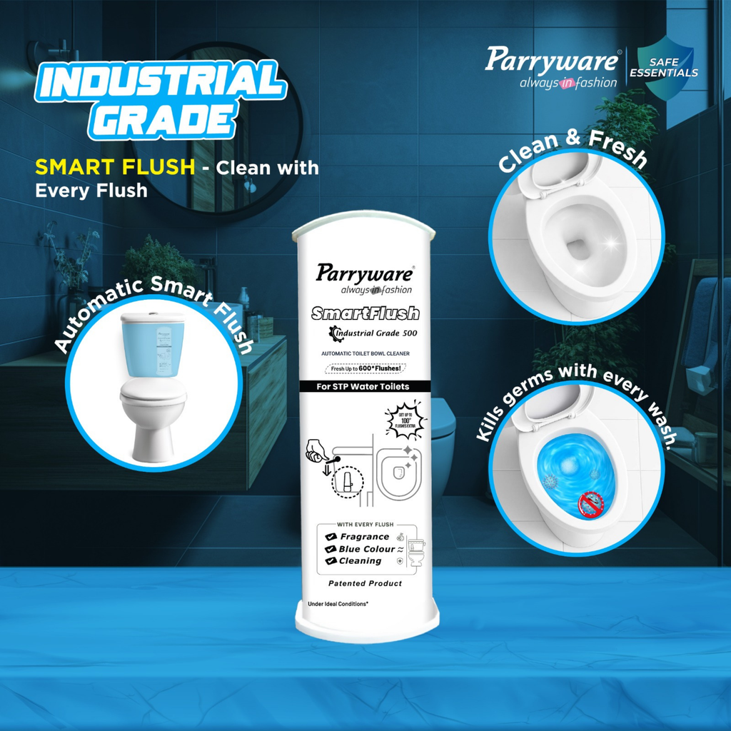Parryware SmartFlush In-Cistern Automatic Toilet Bowl Cleaner - Industrial Disinfectant 500 I Lasts upto 600* Flushes | 99.9% Disinfection | Cleans after every flushes | FCSF0603