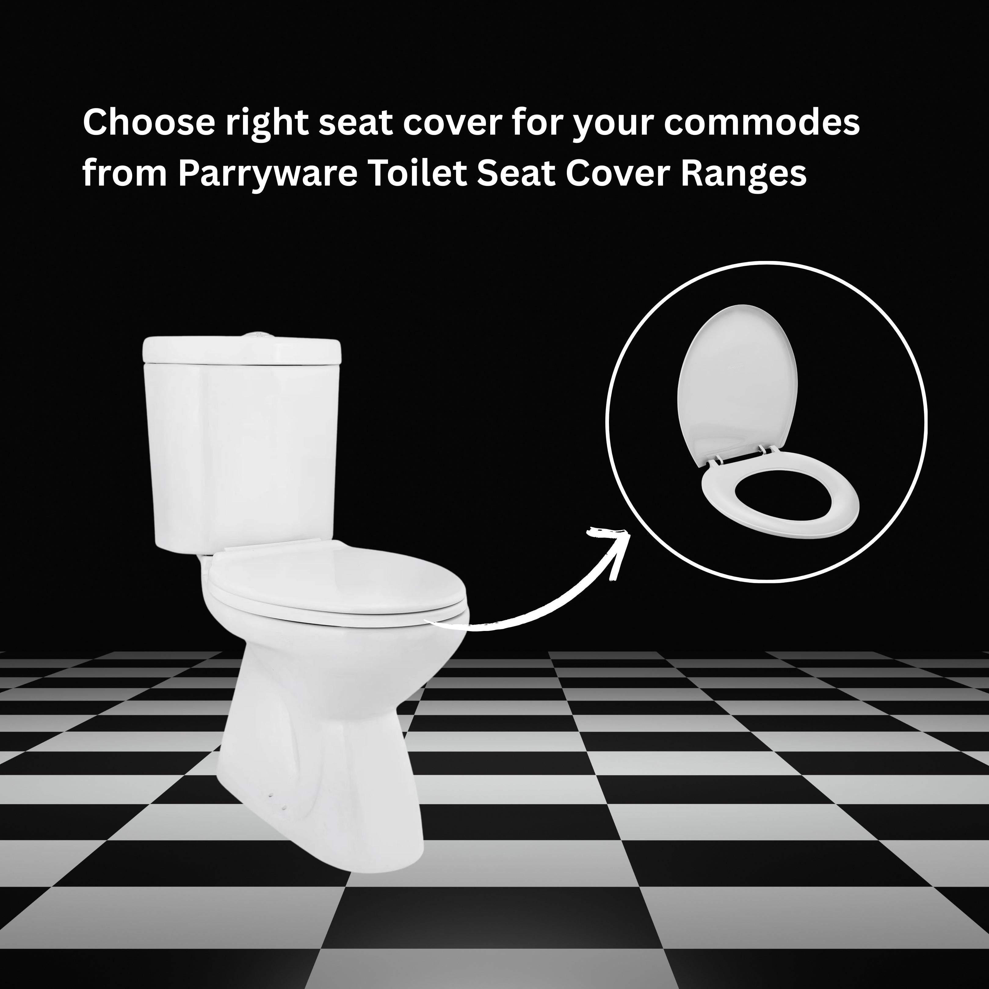 Parryware Petite Plus Toile Seat Cover regular close | White PP Seat Cover for Bathroom Fixtures | Toilet Spare | E83091C