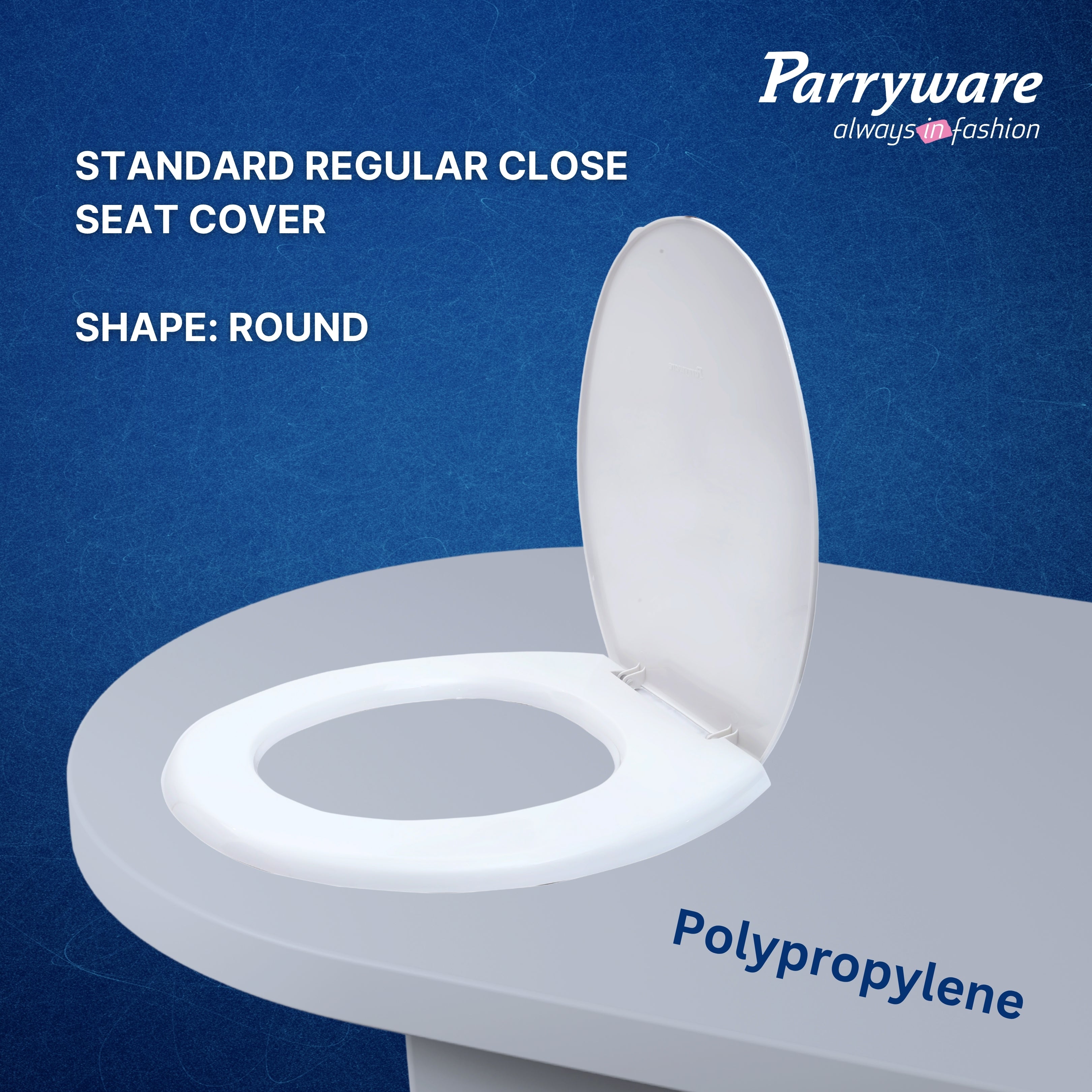Parryware Toilet Standard Seat Cover Regular with Plastic Hinges 1 Unit Each of PP Seat, PP Cover, Ultra White, Antibacterial & Comfortable, Commode Seat Cover for Bathroom Fixture | E80711C