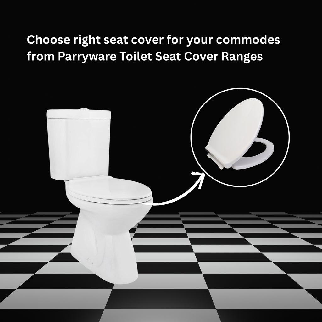 Parryware Solid Plus Regular Toilet Seat Cover with Hinges (E83061C) | Eco-friendly Material With Superior Finish | Round Shape & White in Colour | Seat Covers For Western Commode | Bathroom Fixtures