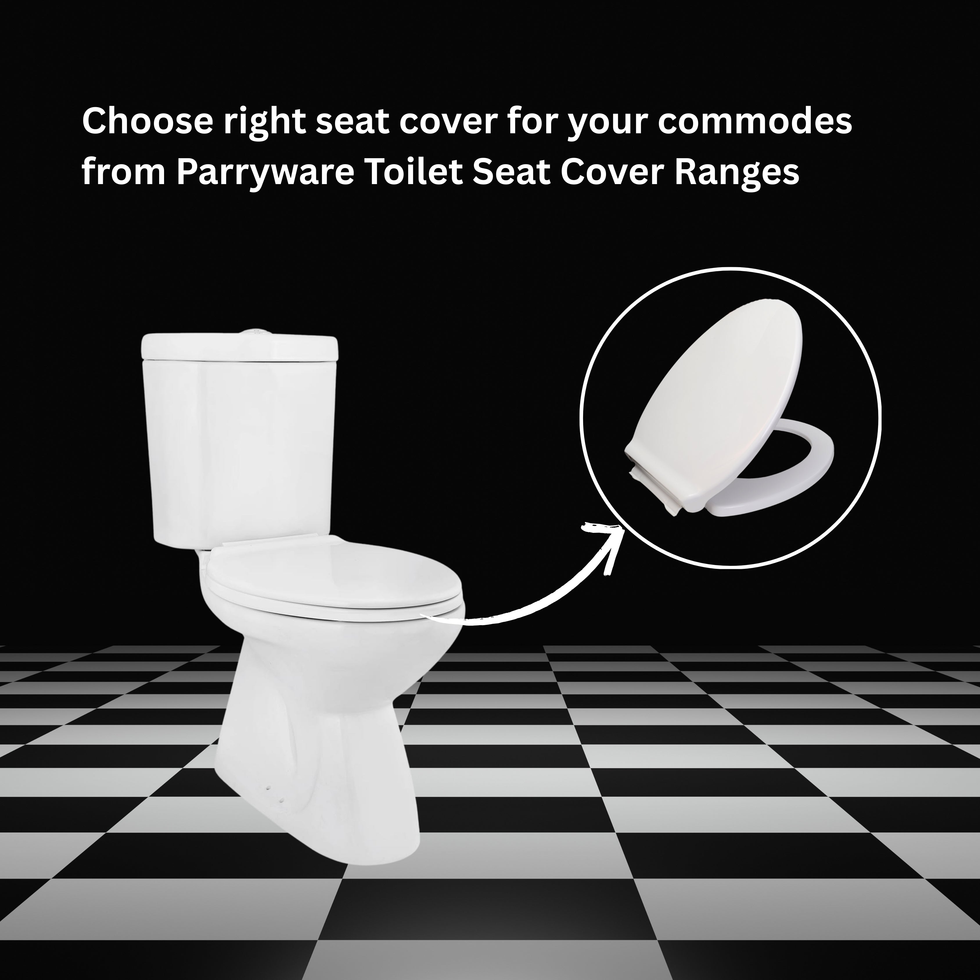 Parryware Solid Plus Regular Toilet Seat Cover with Hinges (E83061C) | Eco-friendly Material With Superior Finish | Round Shape & White in Colour | Seat Covers For Western Commode | Bathroom Fixtures