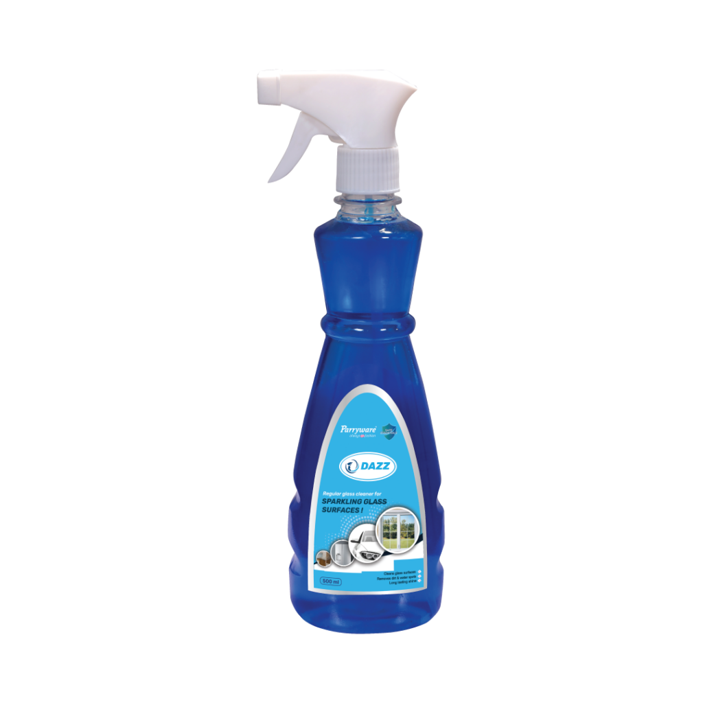 Parryware DAZZ Regular glass cleaner 500ml I For Sparkling Glass, Mirror, Tabletop, Car Glass, Car Windows | FCGC0203