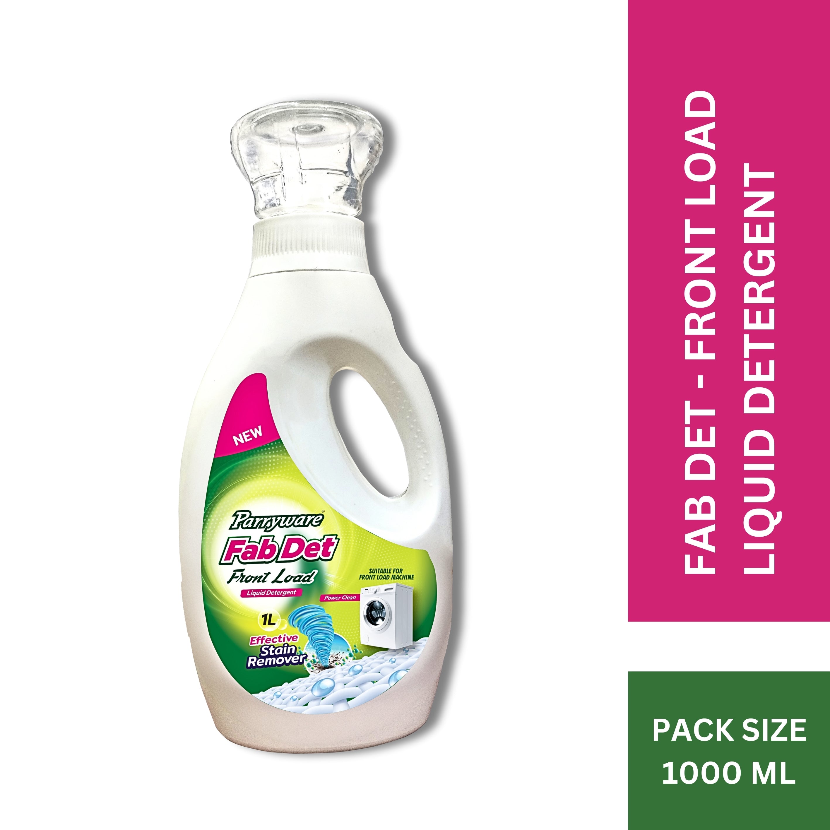 Parryware Fab Det Liquid Detergent for Front Load washing machines 1000 ml Pack | Power Clean Formula | Removes 100 Dried Stains in 1 Wash | Dissolves Faster | Color Protection | FCLD0104