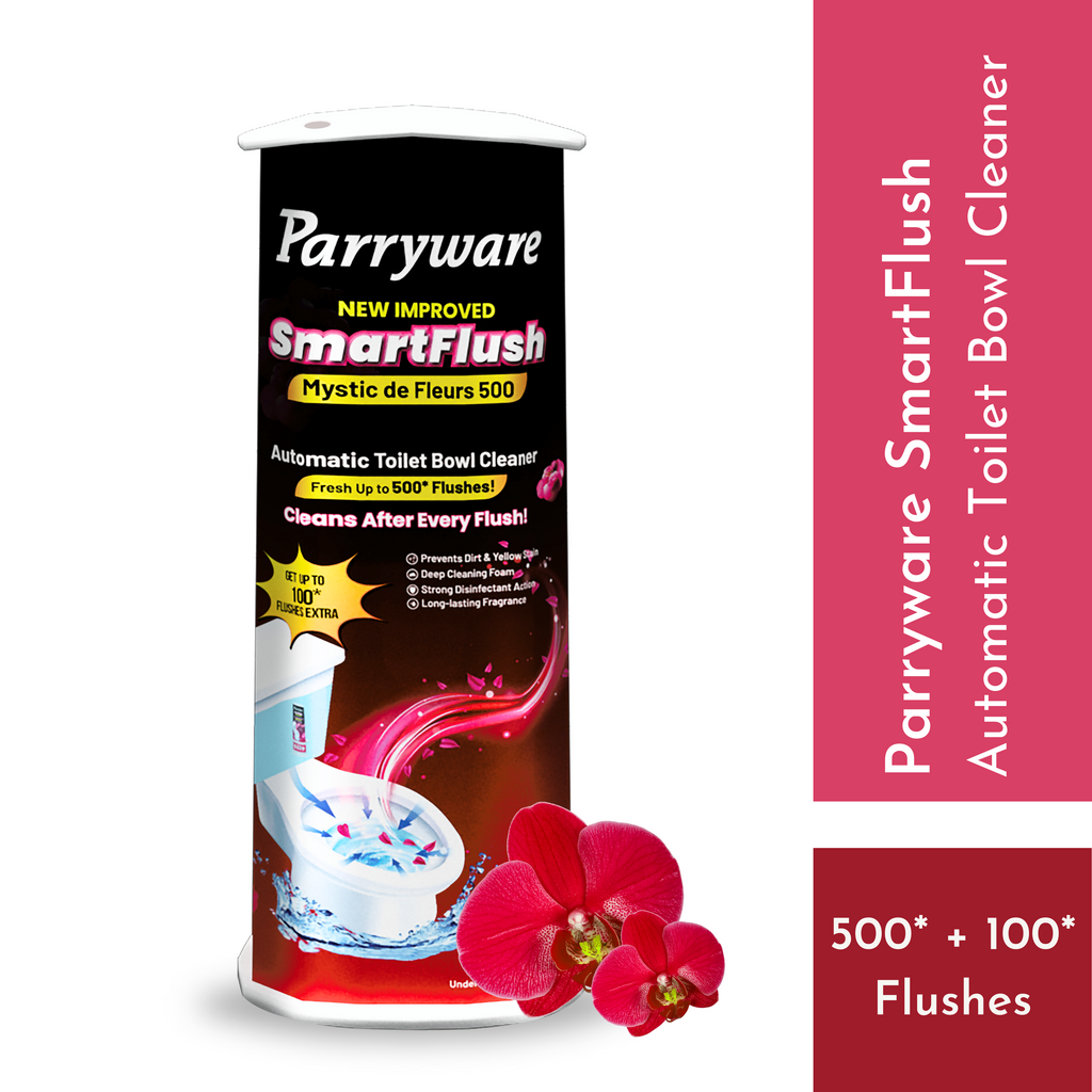 Parryware SmartFlush Mystic de Fleurs 500 In-Cistern Automatic Toilet Bowl Cleaner 180g | Lasts upto 600* Flushes | 99.9% Disinfection | Cleans after every flushes - FCSF0303