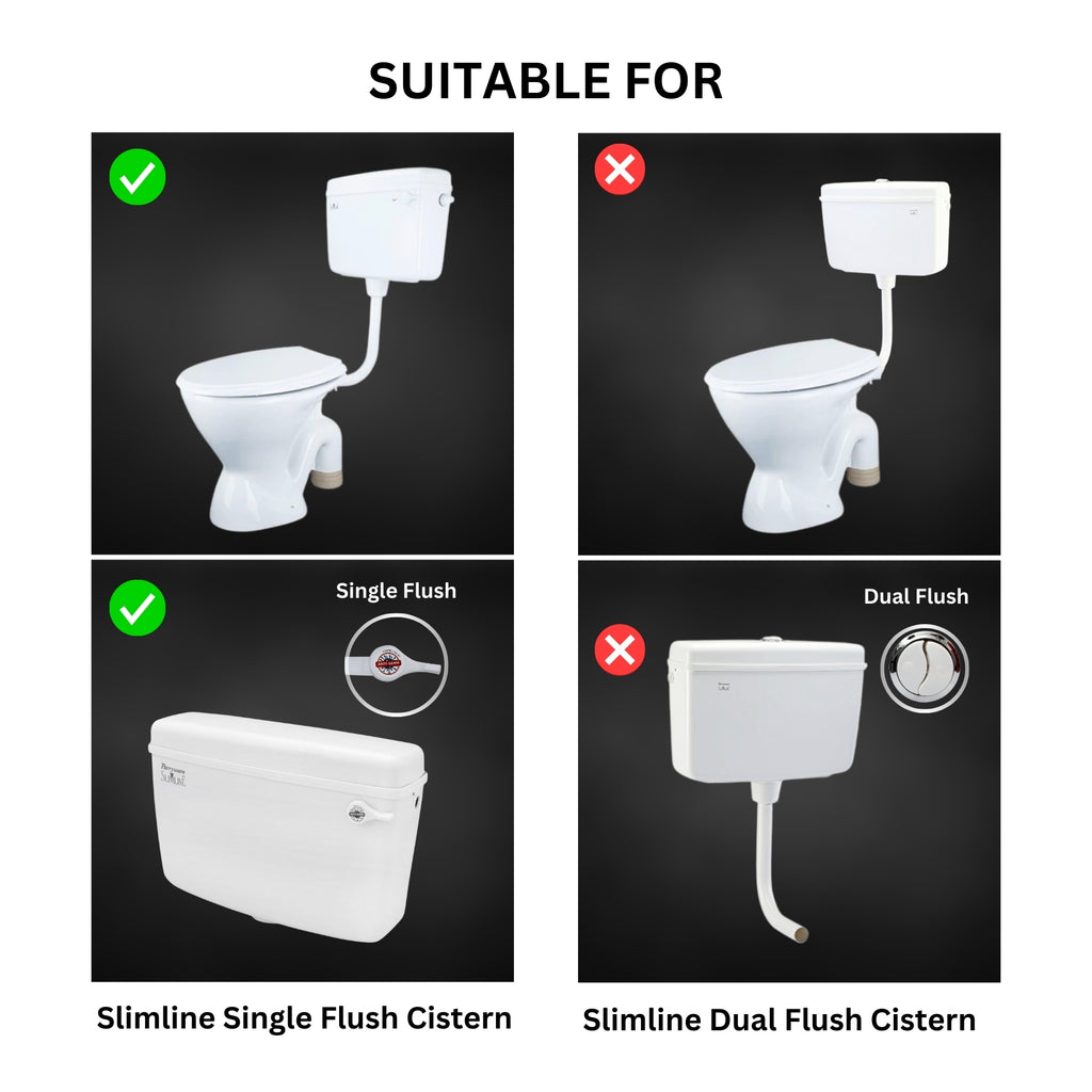 Parryware Slimline Tank Syphon Set- Outlet & Inlet Assembly with knob | E618361099