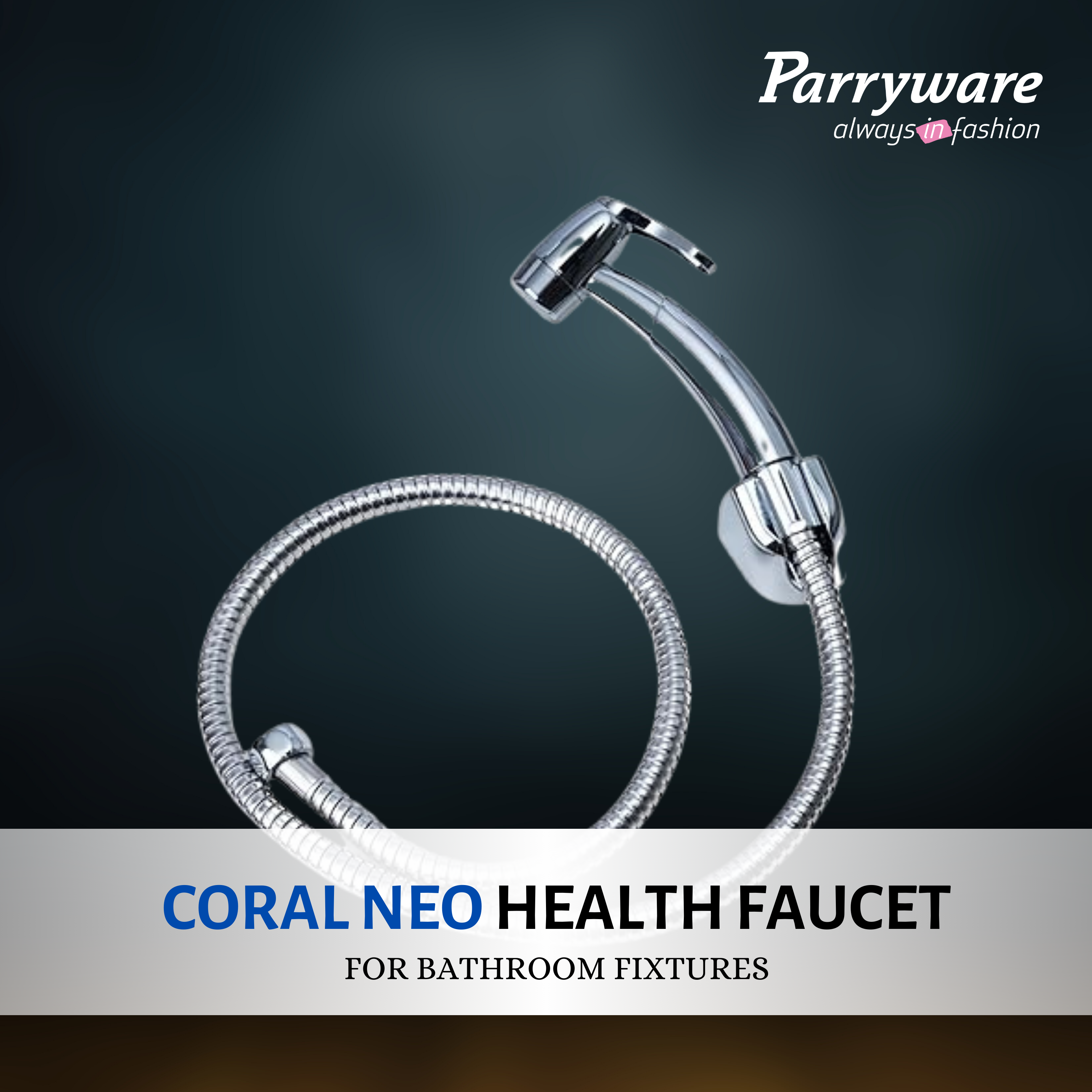 Parryware Coral Neo Health Faucet with Hose for Bathroom Fittings | for Effortless & Effective Cleaning | Original Bidet Spray from Parryware | E8353A1