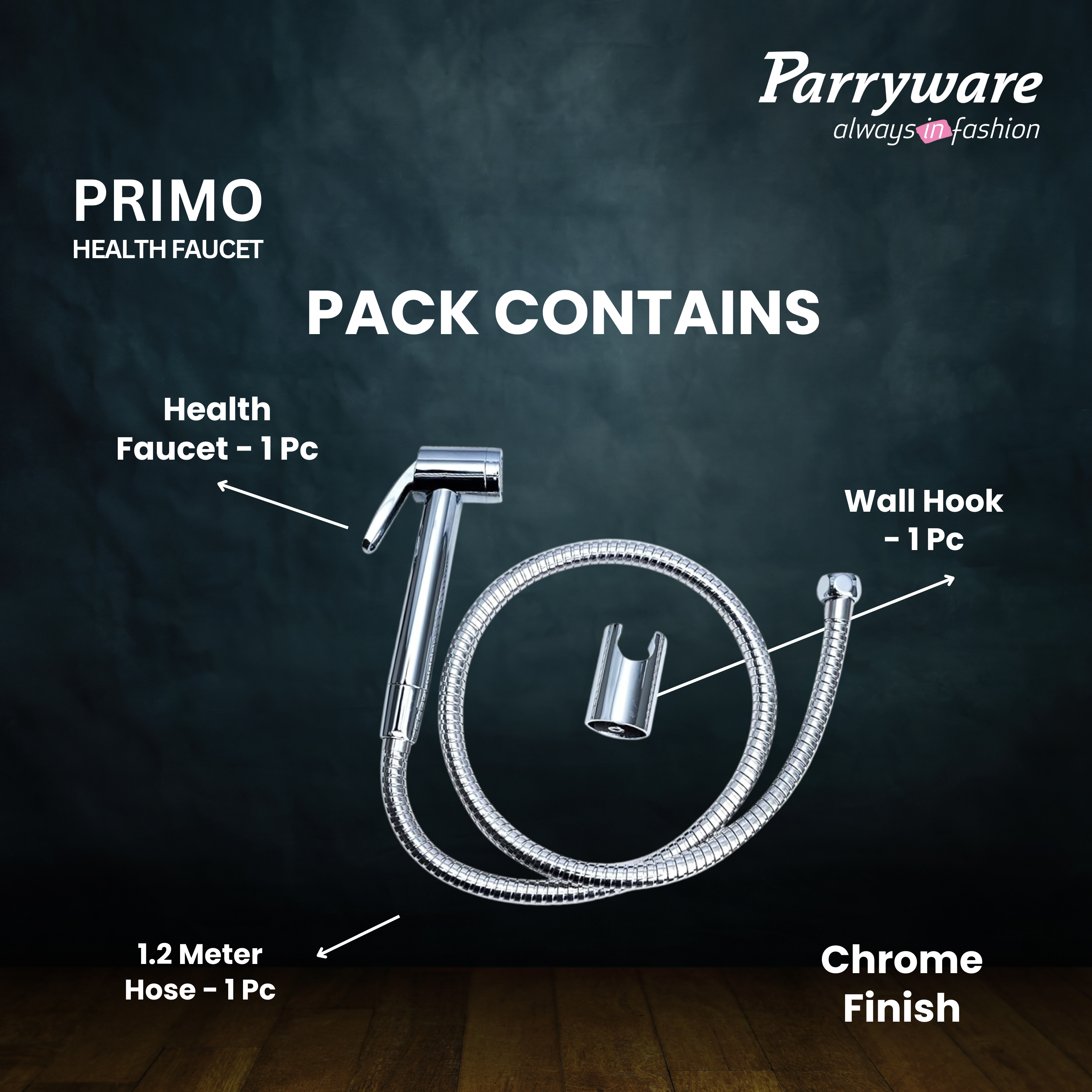 Parryware Primo Health Faucet with Hose for Bathroom Fittings | Bidet Spray for Effortless & Effective Cleaning | E8383A1