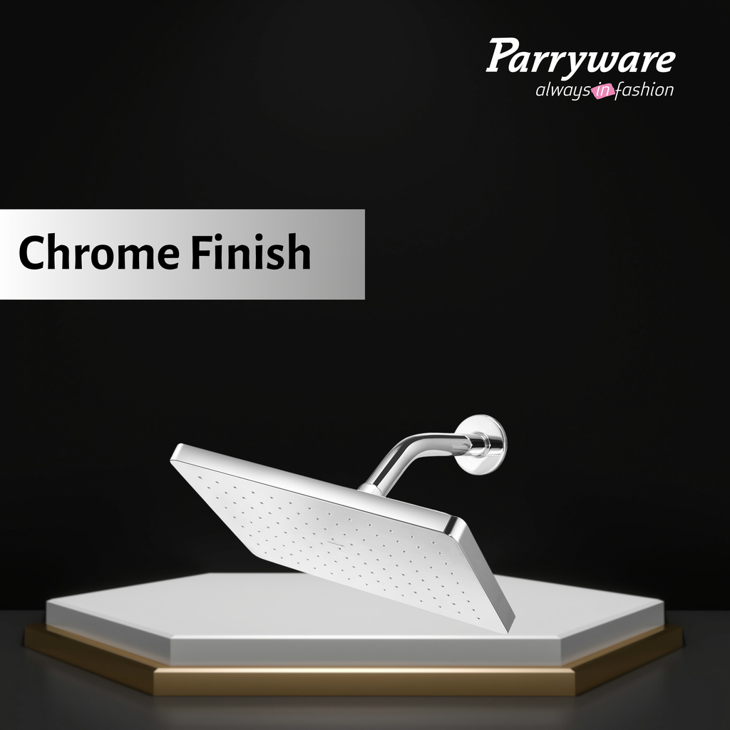 Parryware Comfort Flow Square Shower without Arm (250 x 170 x 15 mm) for bathroom fixture | For gentle and soothing flow | T9839A1