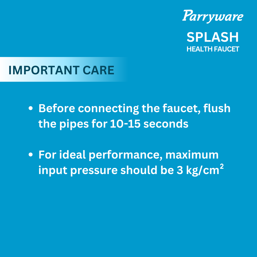 PARRYWARE Splash Series Health Faucet/Toilet Gun (Stainless Steel) | PVC Pipe, Wall Hook Included, ABS Body | Toilet Spray Gun/Health Faucet Set with Pipe/Hose and Wall Hook | T9805A1