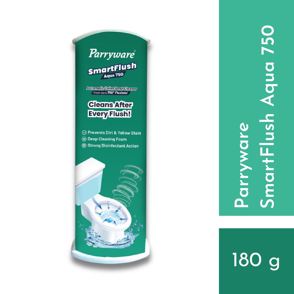 Parryware SmartFlush In-Cistern Automatic Toilet Bowl Cleaner - Aqua 750 180g (Fragrance Free) | Lasts upto 750* Flushes | 99.9% Disinfection | Cleans after every flushes- FCSF0103