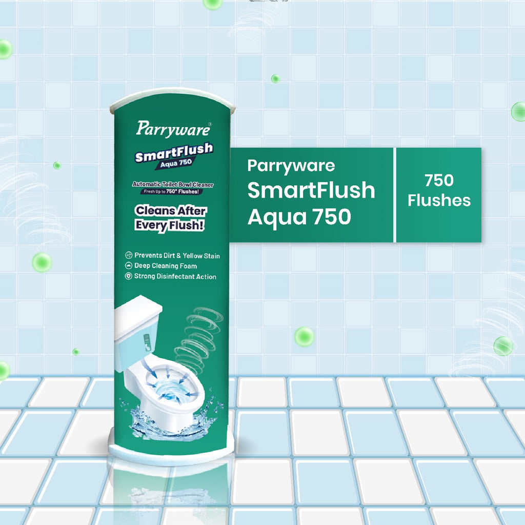 Parryware SmartFlush In-Cistern Automatic Toilet Bowl Cleaner - Aqua 750 180g (Fragrance Free) | Lasts upto 750* Flushes | 99.9% Disinfection | Cleans after every flushes- FCSF0103